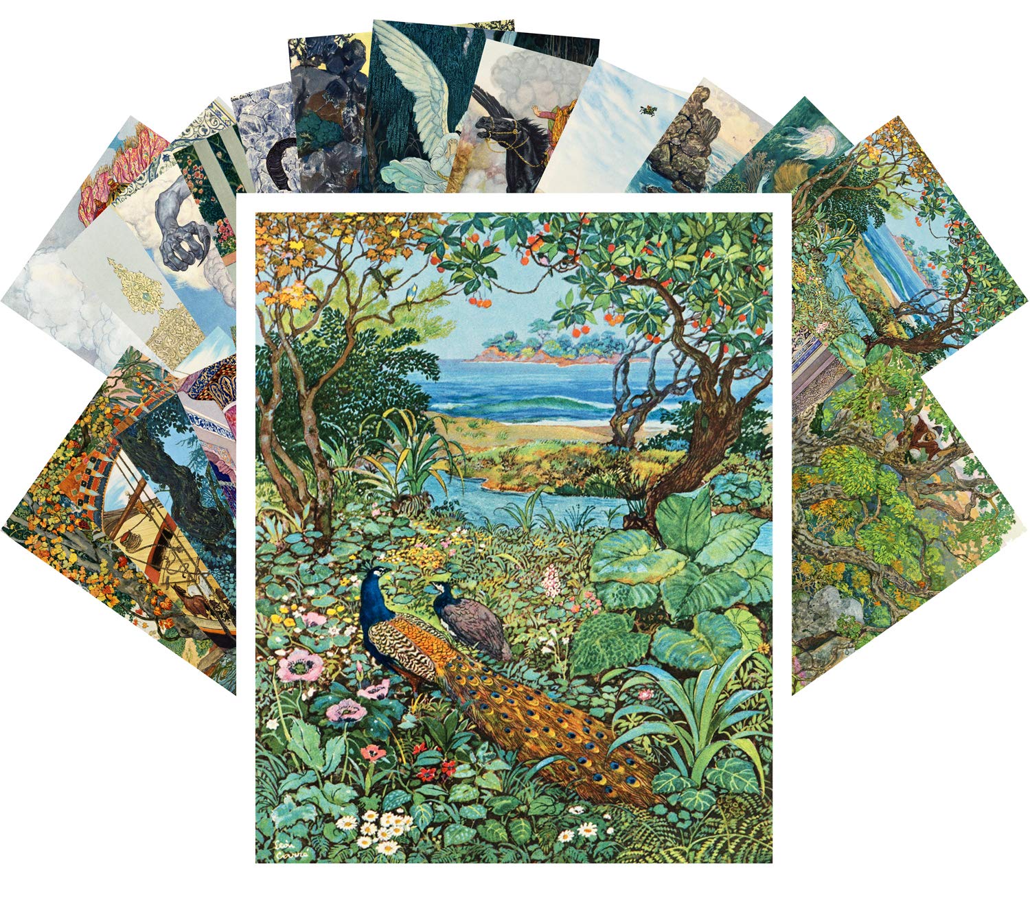 PIXILUV Vintage PostCards 24 pcs Le Livre des Mille et une Nuits Vintage Book Illustration Arabian Nights Oriental