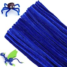 G2PLUS 100PCS Scovolini Ciniglia Steli in Ciniglia Bastoncini Decorativi in Ciniglia Lavoretti Creativi per Bambini（Blu）