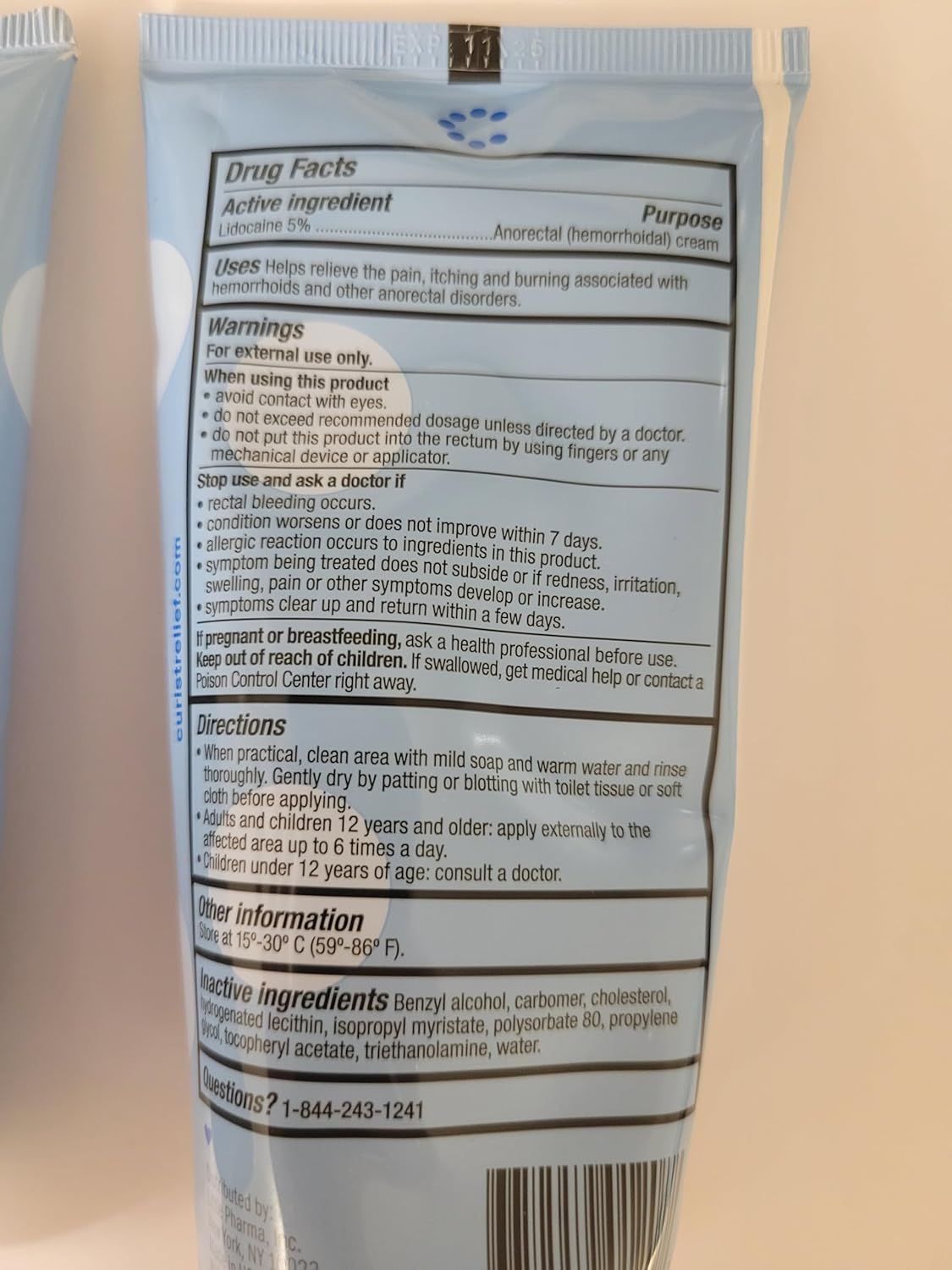 Curist 5% Lidocaine Cream Topical Pain Relief - 6 oz (170 g) XL Tube - Numb Quickly & Effectively with 5% Lidocaine Numbing Cream - (3 Pack - 6 oz Tube)