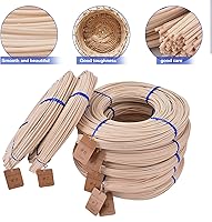 Vista 3 de VFULIE Cesta redonda de caña #4 de 0.098 in de bobina de 1 libra, caña de tejer para hacer sillas y tejer de mimbre, suministros de fabricación