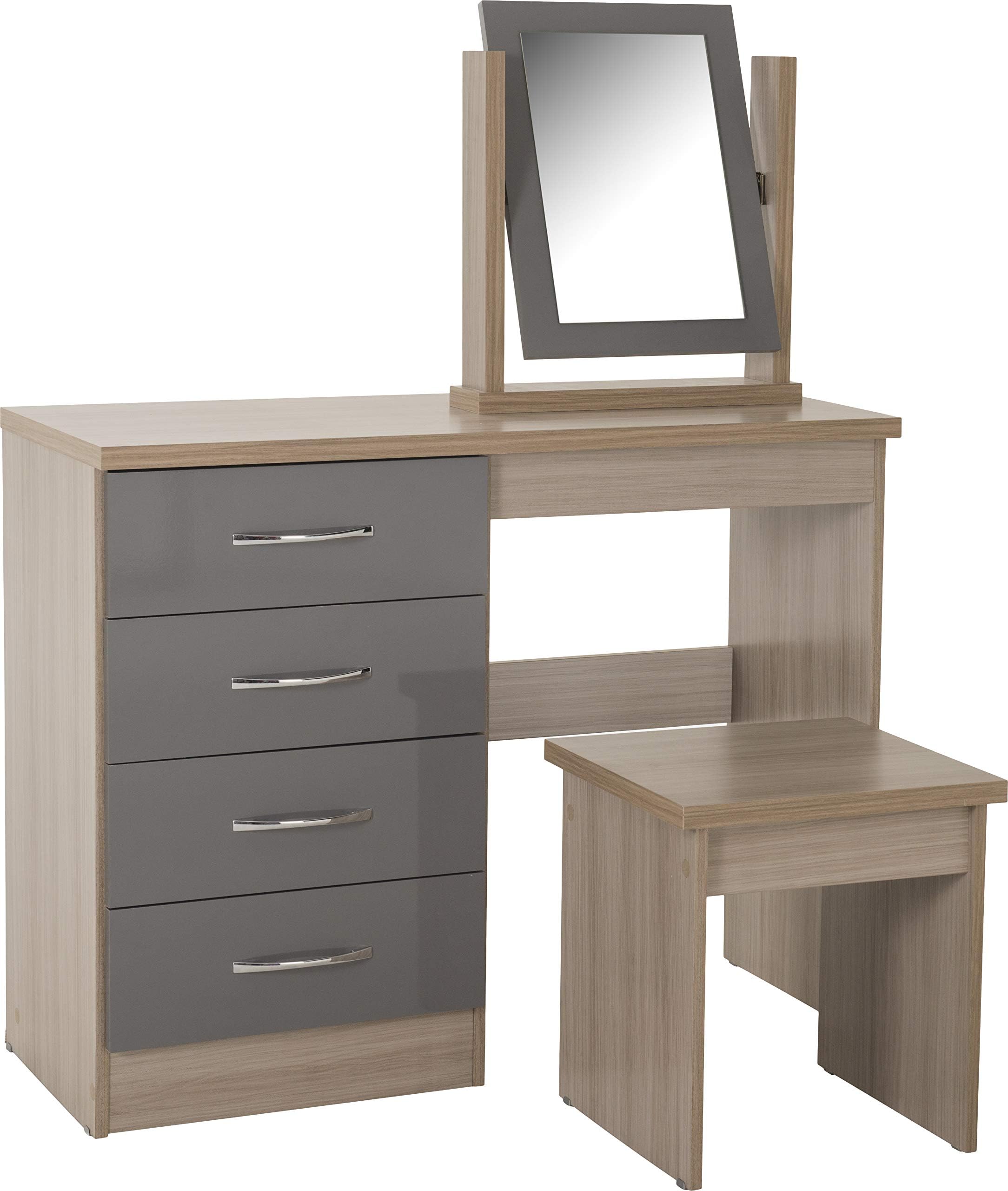 Seconique Nevada Dressing Table Set, Grey, One Size