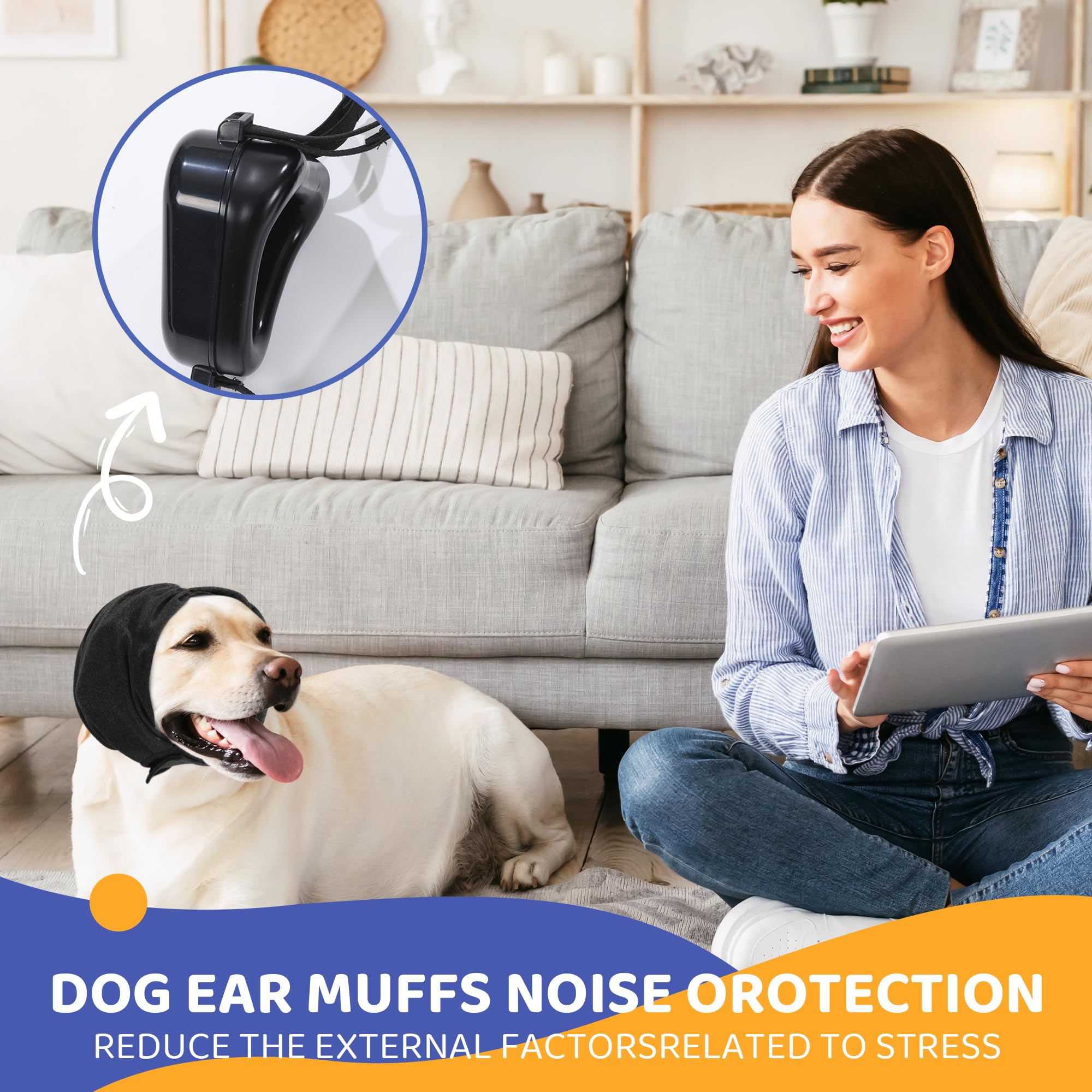BALAPET Anti-Slip Dog Headphones Noise Cancelling with Ear Wraps, Warm Dog Ear Muffs for Noise Protection(S) 3