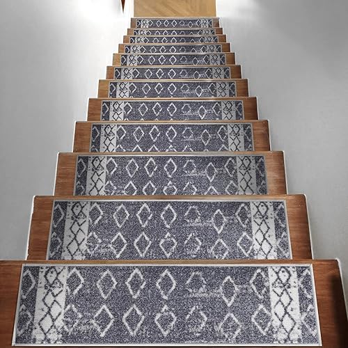Antep Rugs Alfombra antideslizante para pelar y pegar juego de 13 azul 8 x 30 pulgadas