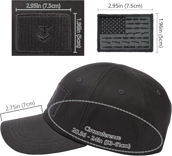 Tactical Hat with Flag Patch Camo Military Army Hats Adjustable Trucker Baseball Cap Soft Top for Shooting