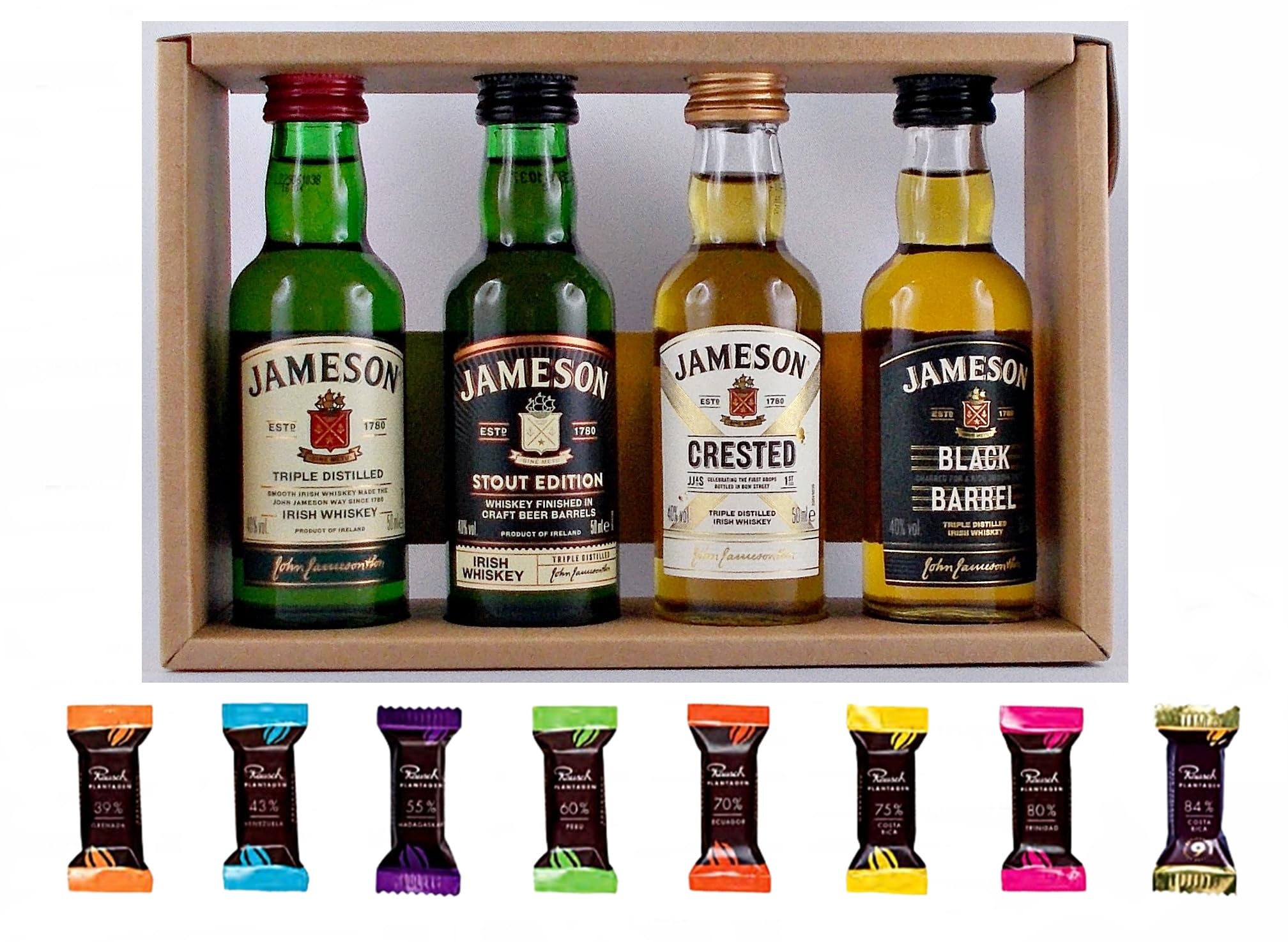 JAMESON MINIATUR COLLECTION 4X 50ML IRISCHER WHISKEY & Edelschokoladen