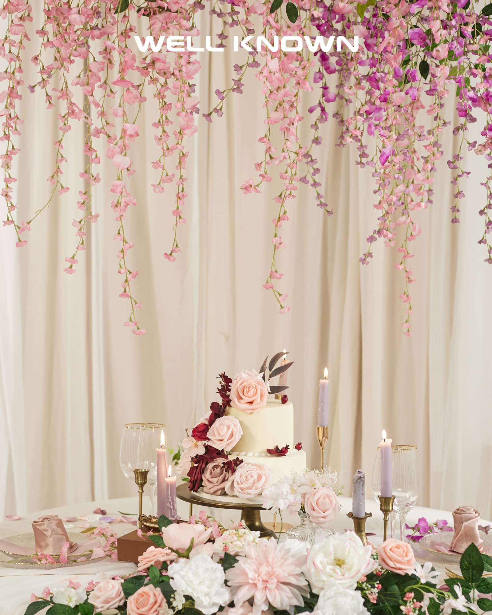 2 個の造花結婚式の花の装飾ハンギングフラワーアレンジメント屋外結婚