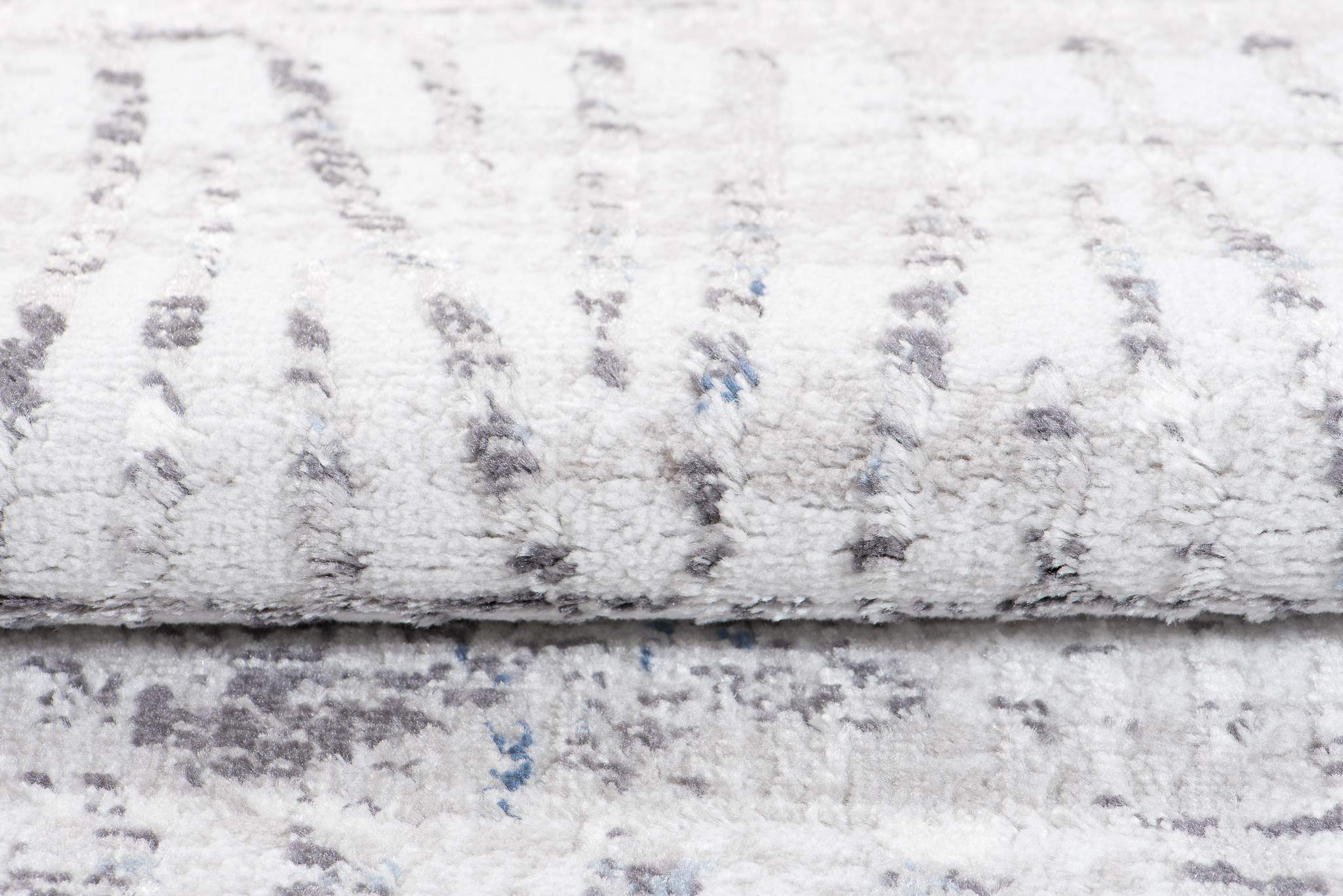 TAPISO Sky Tapis de Salon Chambre Salle à Manger Adulte Bureau Design Moderne Bleu Clair Gris Clair Vintage Moucheté Motif Ethnique Poil Court Doux Moelleux 80 x 150 cm