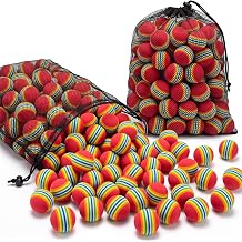 Teyva 100 Pcs Foam Golf Practice Balls EVA Rainbow Soft Indoor Outdoor