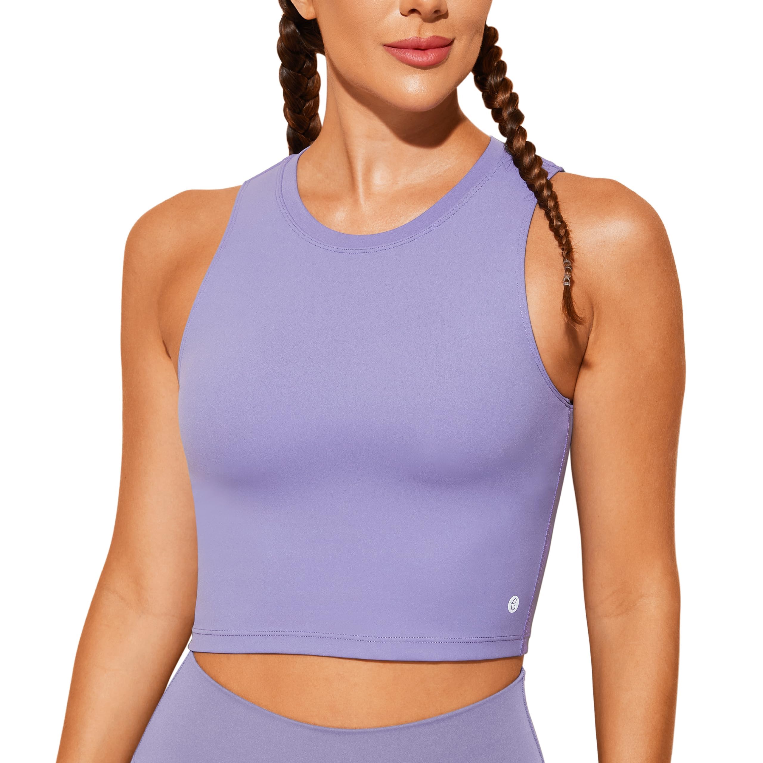 BAYDI Nudi Sujetador deportivo para mujer, sin aros, extraíble, acolchado, camiseta de tirantes de cuello alto, para yoga, fitness, suave