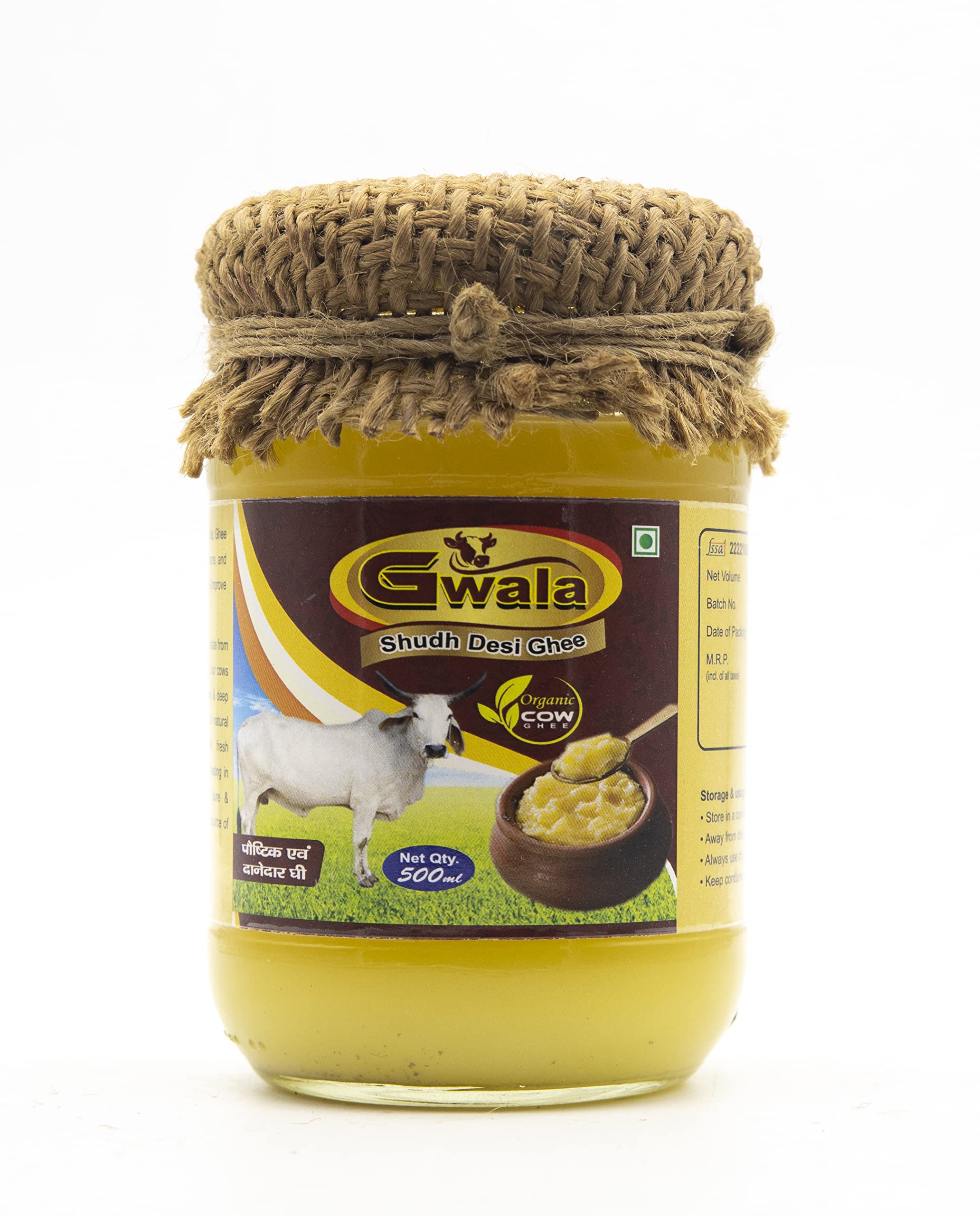 Gwala Gir cow ghee A2 sudh desi ghee for Organic Home made sudh Cow ghee Gwala Gir Cow Ghee Pure Desi Ghee Cow (1000 ML)