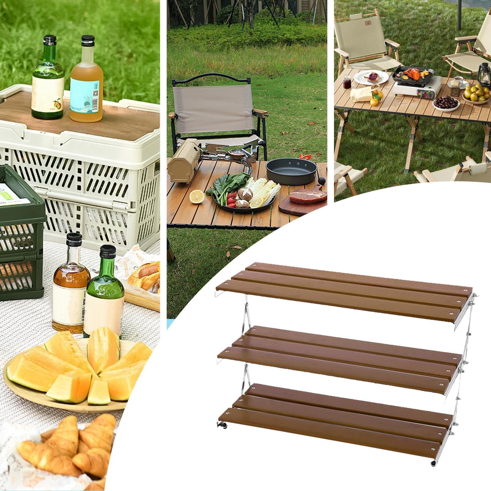 Pieghevole a 3, robusta mensola da campeggio Ga Home Storage