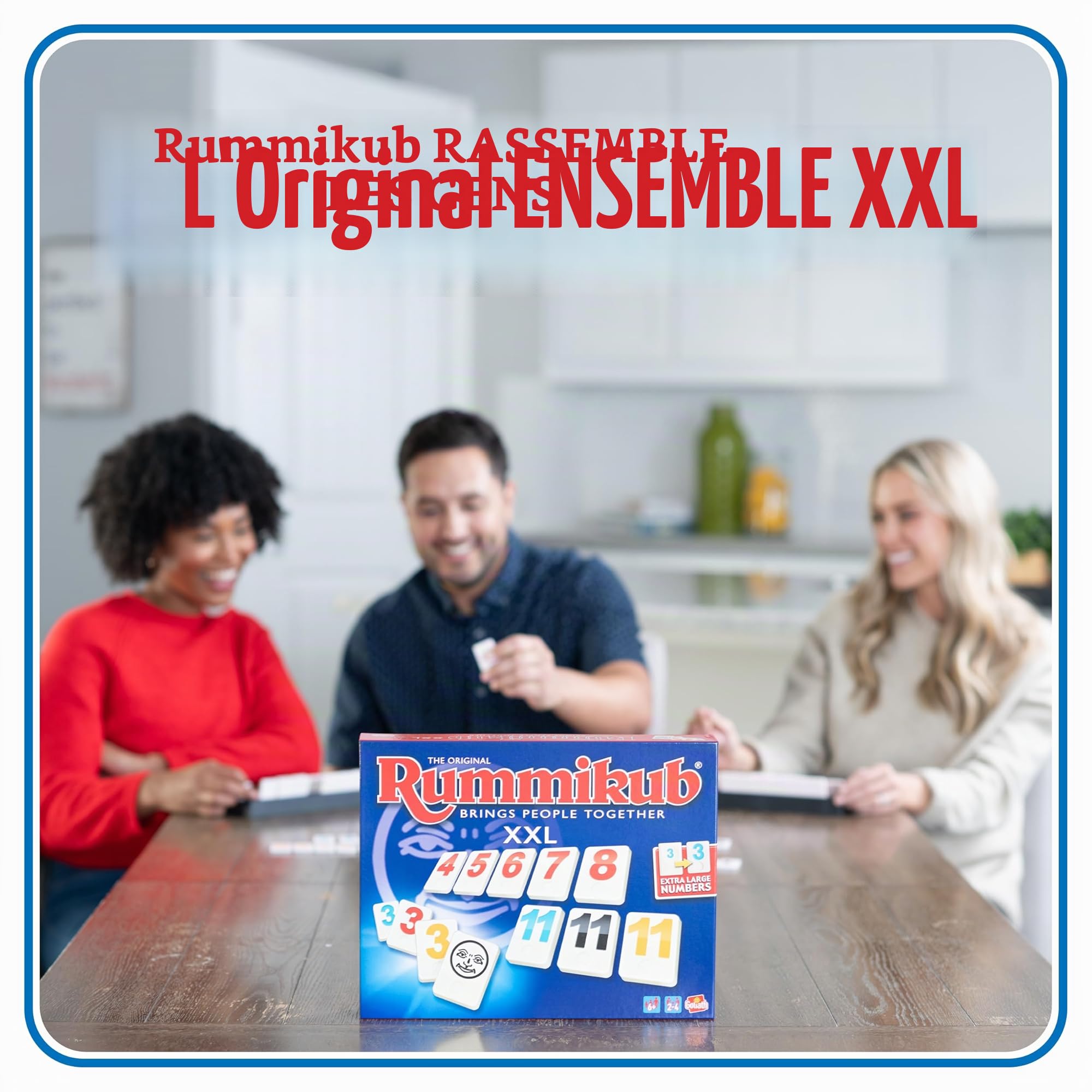 Rummikub XXL. Con Los números más Grande. Más fácil de Leer. El Famoso Juego de Estrategia Para Toda la Familia. Crea tríos o escaleras. Diviértete Con Este Juego Para Todas Las Edades, 928842 | Chiffres nettement plus grands et plus faciles à lire - crée