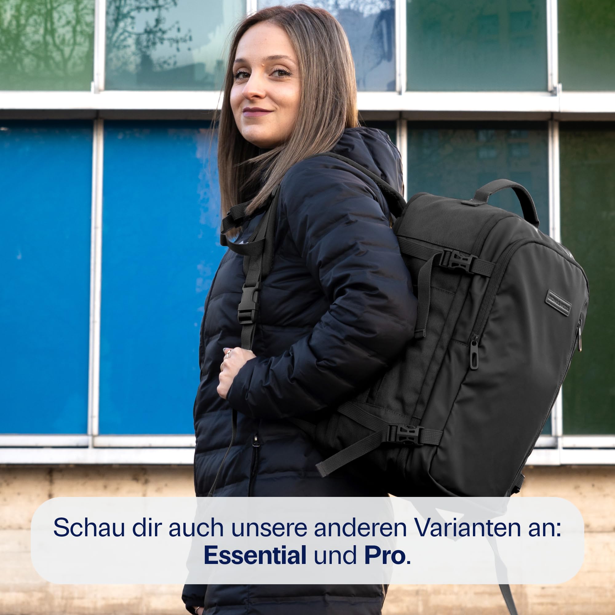 BidMamba Handgepäck Rucksack mit TSA Schloss für Ryanair 40x20x25, wasserdichter Reiserucksack Damen Herren, Flugzeug Handgepäck mit Laptopfach, praktischer Travel Rucksack für Reisen und Alltag