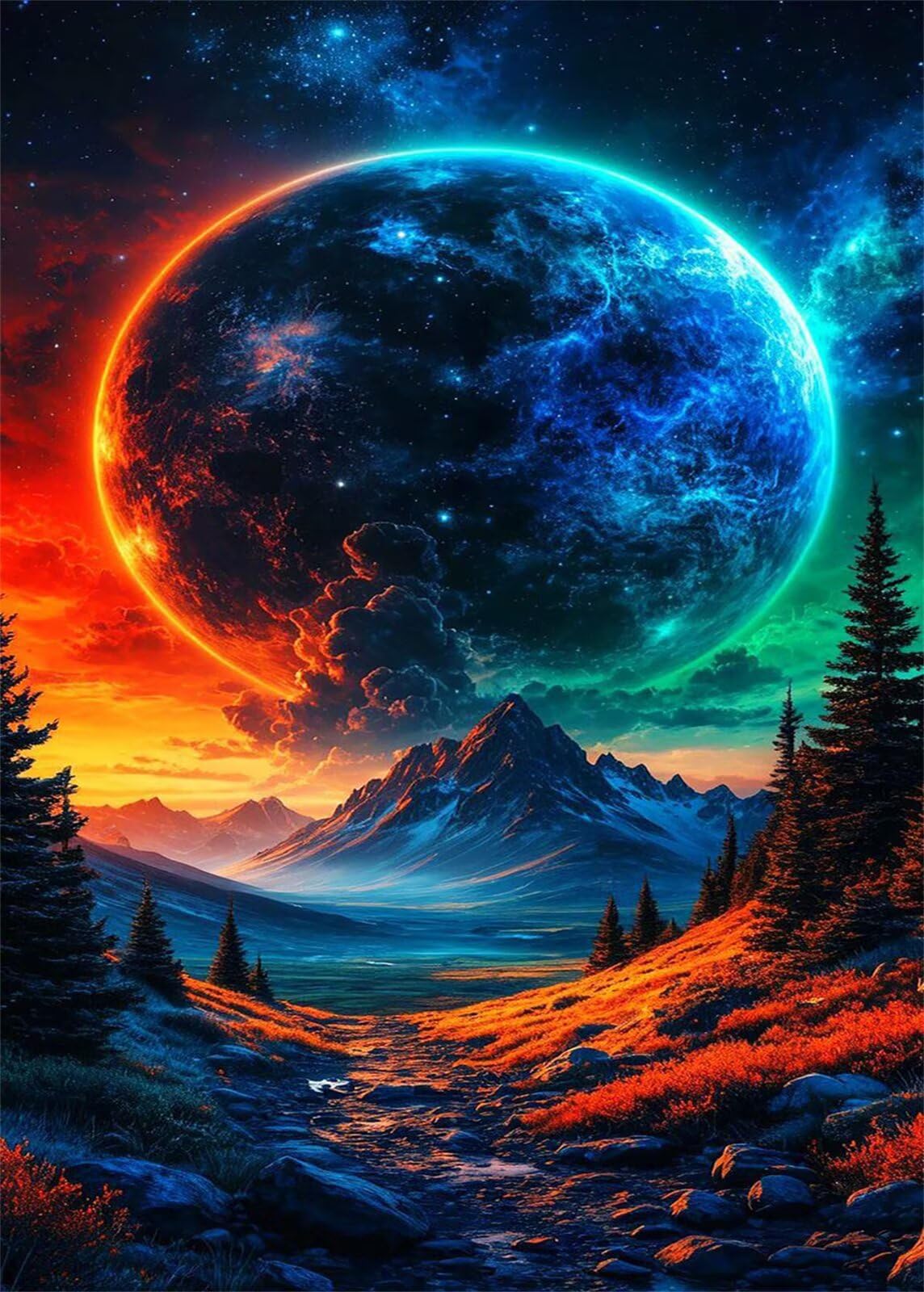 Puzzle 5000 sztuk kosmiczna góra, puzzle niemożliwe, łamigłówki, łamigłówki, gry logiczne dla całej rodziny, puzzle dla dorosłych 5000 sztuk 156 x 105 cm
