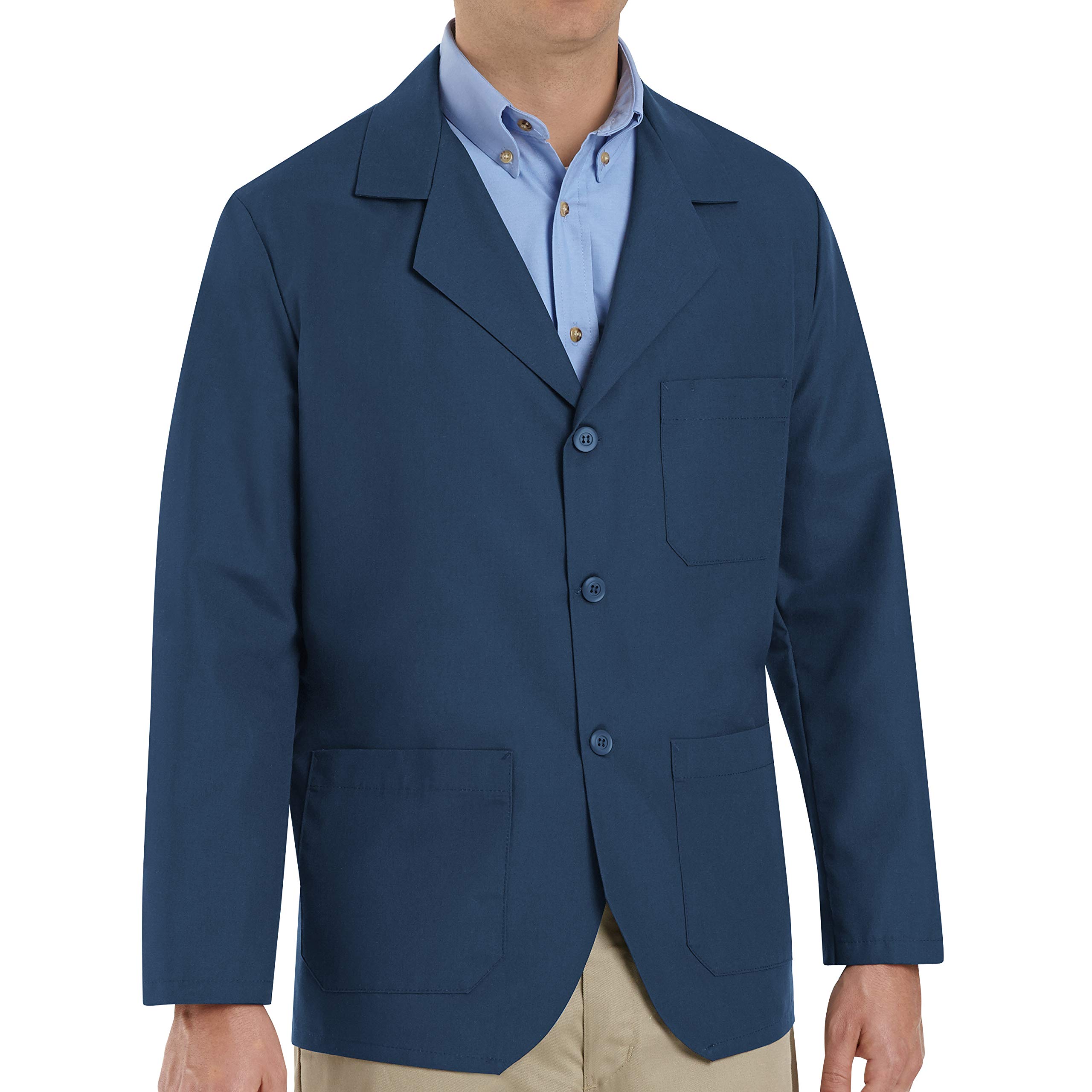 Red Kap Men's Navy Lapel Counter Coat, Xl