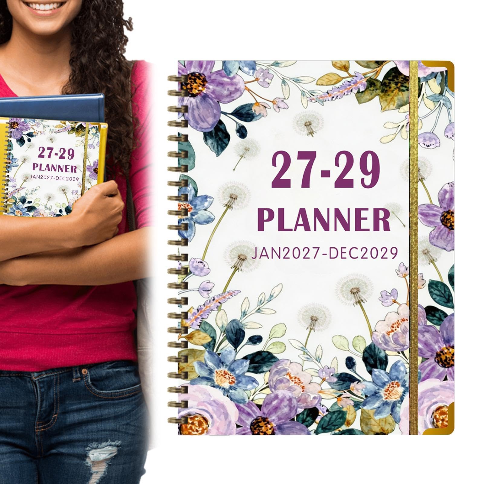 Taccuino di pianificazione giornaliera 2027-2029 Agenda Settimanale, Diario | Pianificatore Giornaliero Degli Orari, Impegni Per Viaggio, Casa, Lavoro, Studio, Scuola, Università E Sc