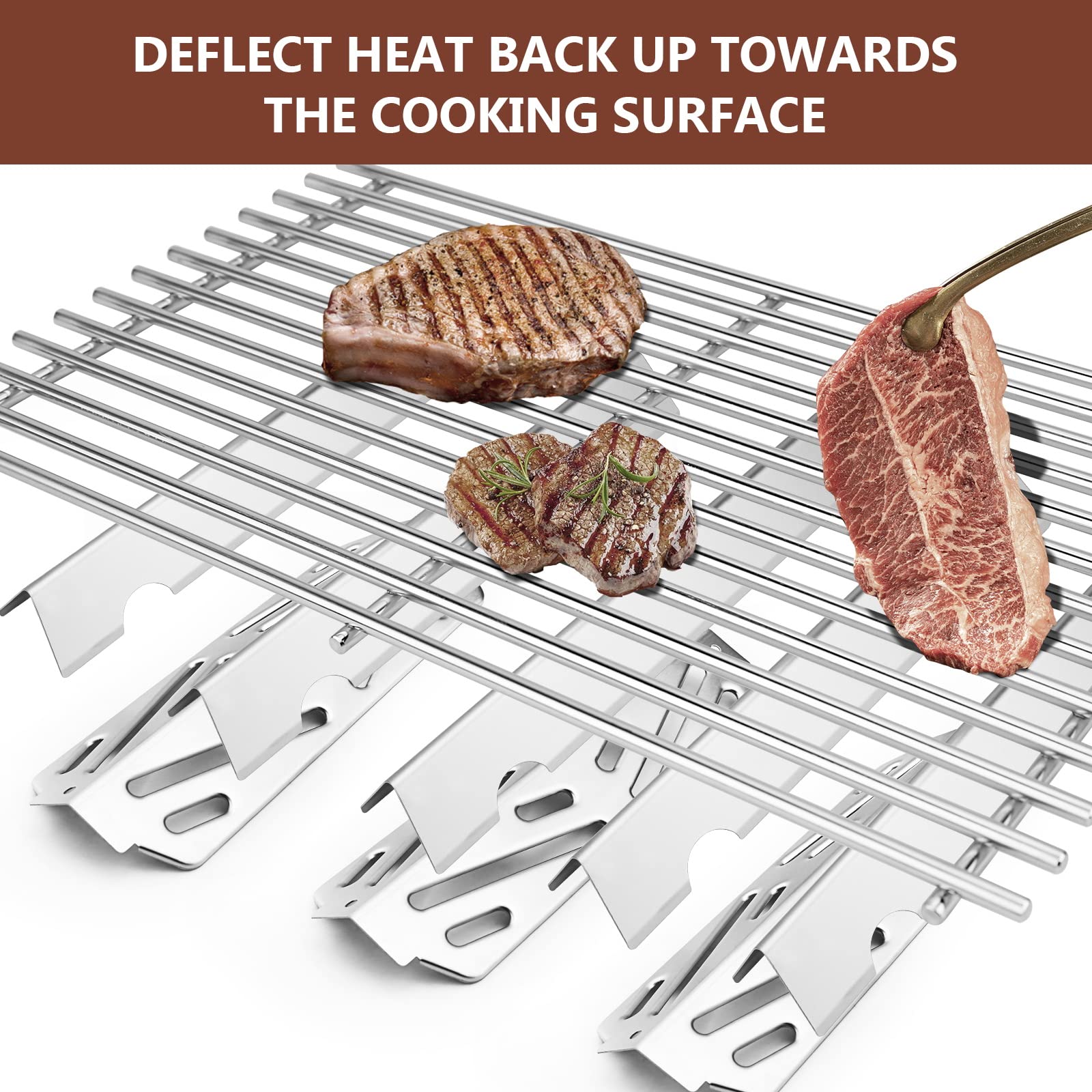 QuliMetal 66040 Grill Heat Deflector for Weber Genesis II 300 Series, Genesis II E-310, II E-315, II E-330, II E-335, II S-310, II S-335 Gas Grill, 17GA Heat Deflectors Replace Weber 66685, 3 Pack