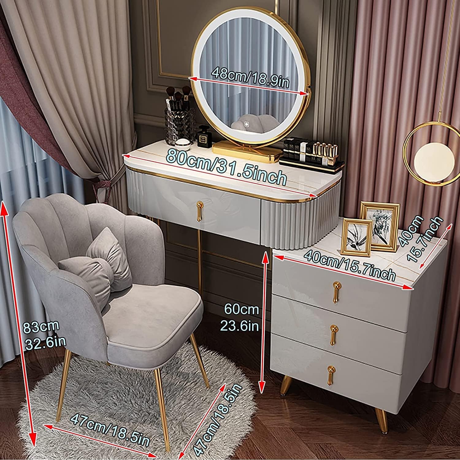 ロウヤ コンソールデスク デスク ドレッサー 大人かわいい 白