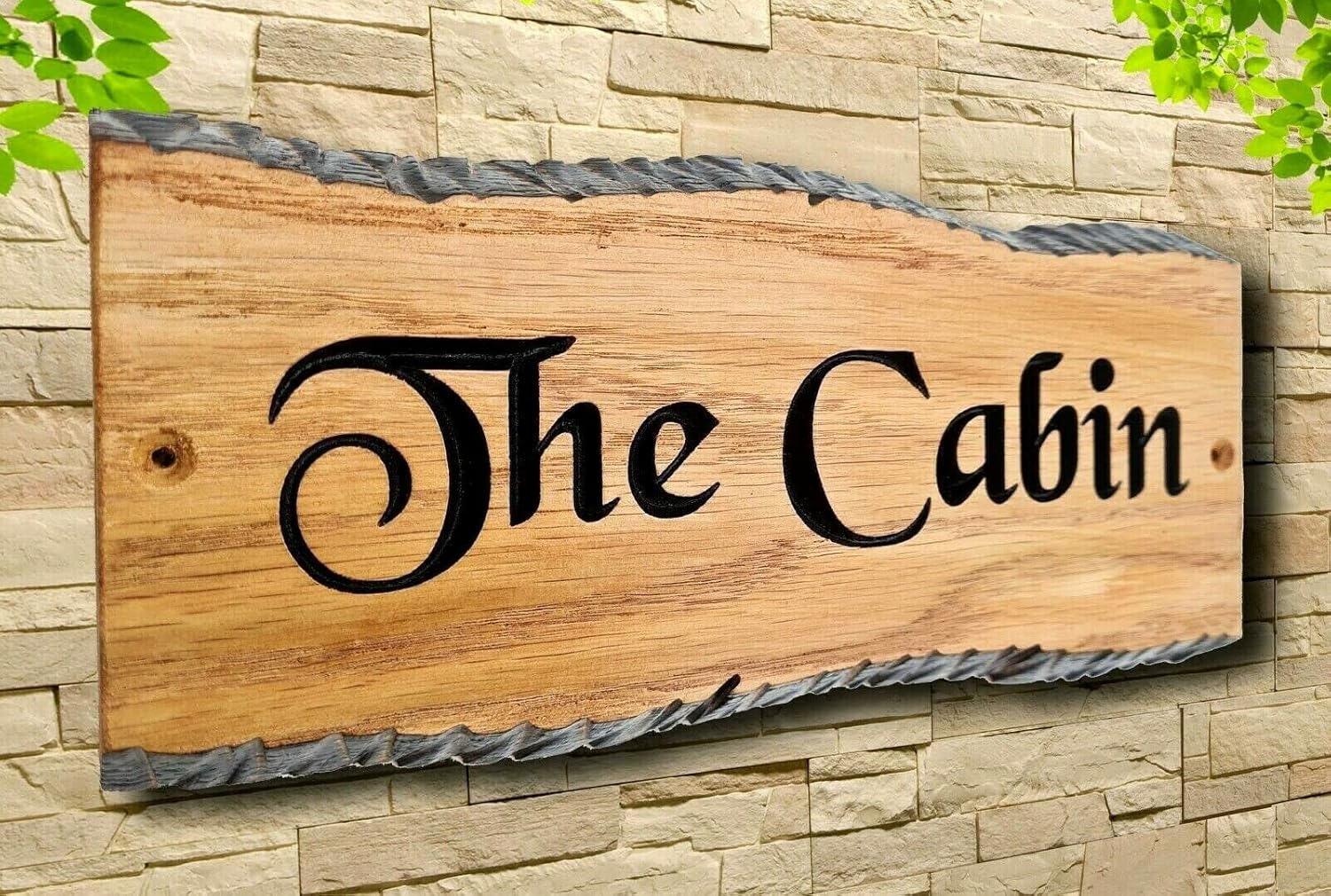 Personalized Oak Carved Wooden Home Sign House Number Name Plaque