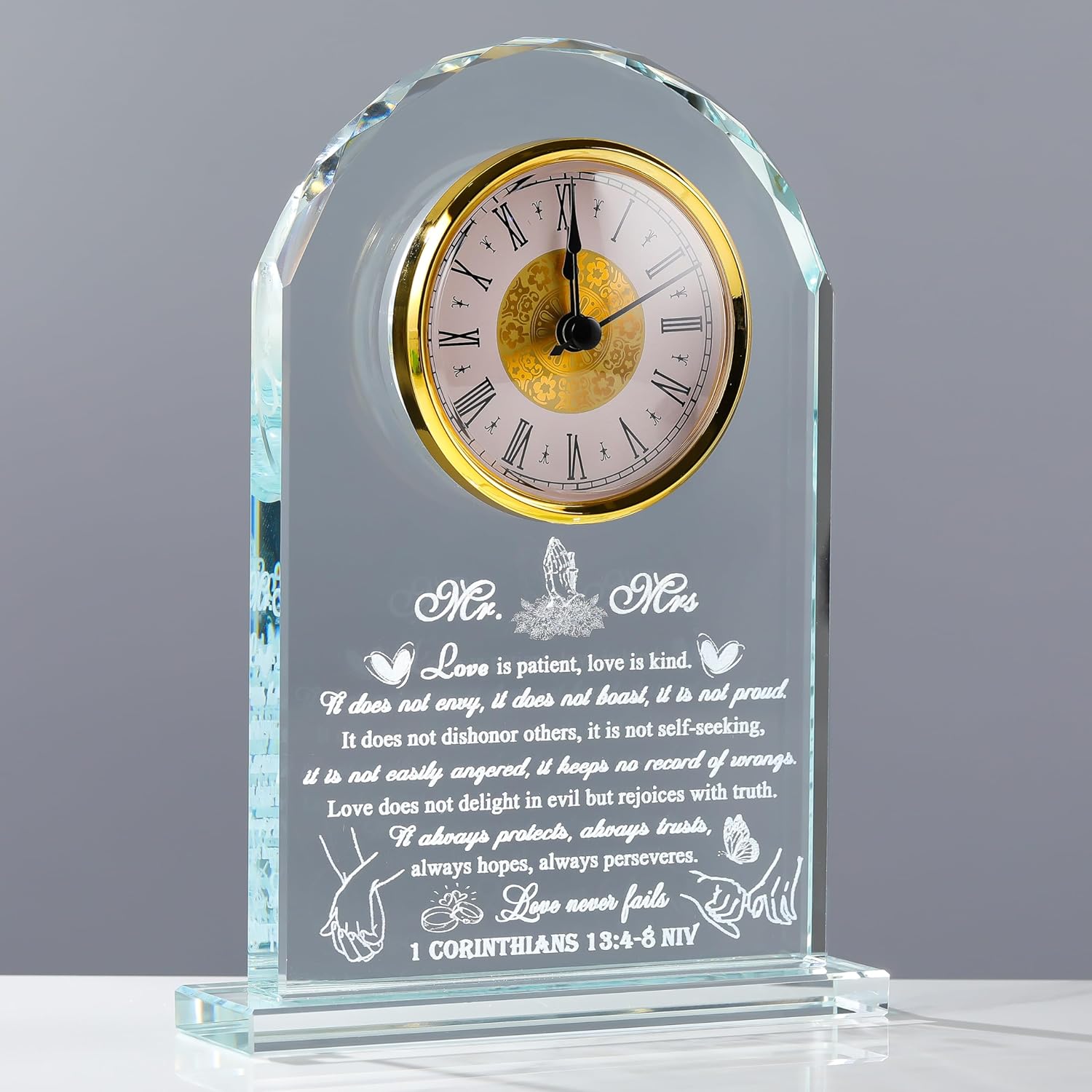 Wedding Gifts for Couple Unique 2026 - Crystal Clock Happy Anniversary Marriage Gift for Couple Keepsake - Engagement Gifts Bridal Shower Gifts for Bride and Groom Engagement Newlywed Mr Mrs Present