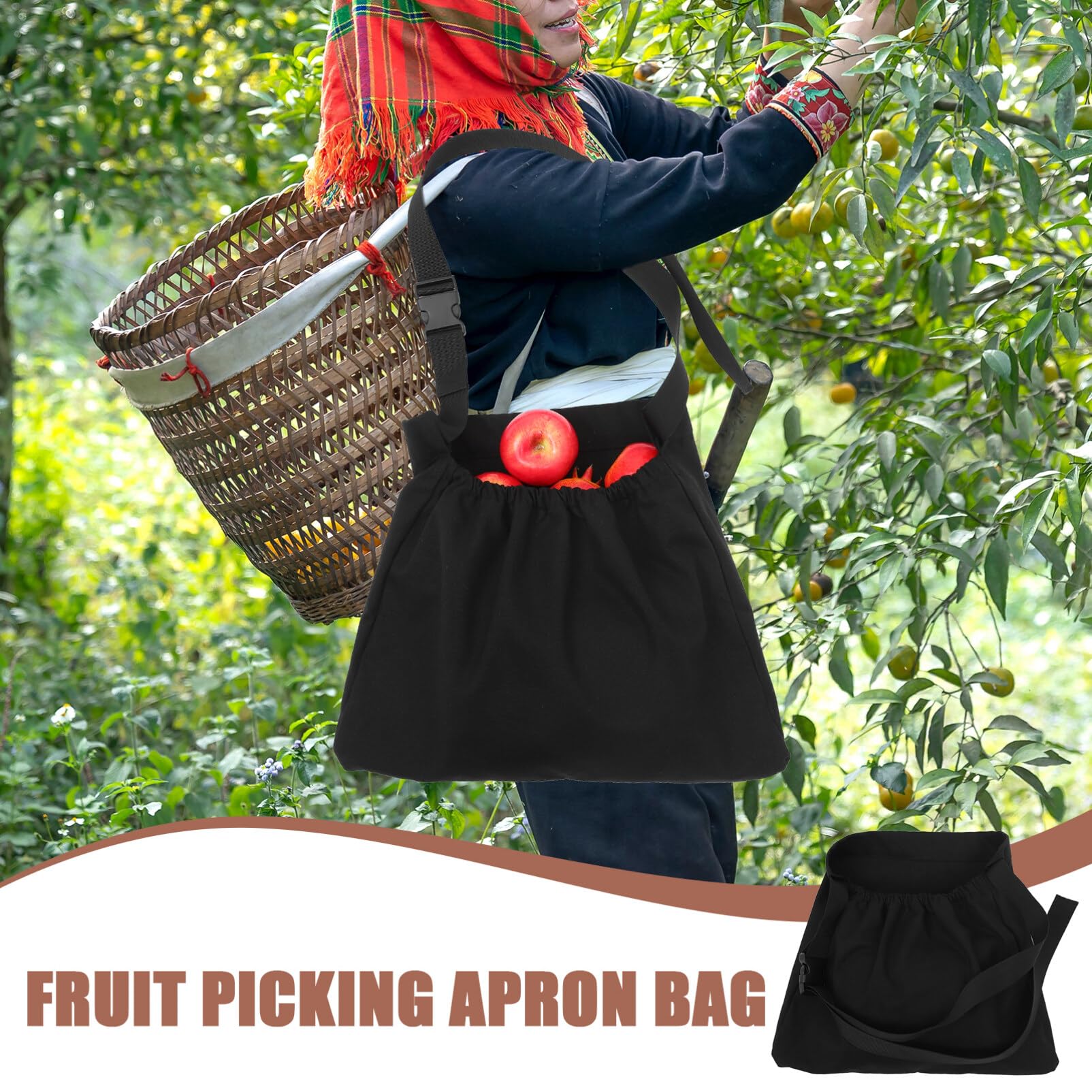 Yardwe Bolsa De Recolección De Frutas Cesta De Cosecha De Jardín Para Verduras De Jardín Delantal De Cosecha De Jardín Para Huerto Al Aire Granja