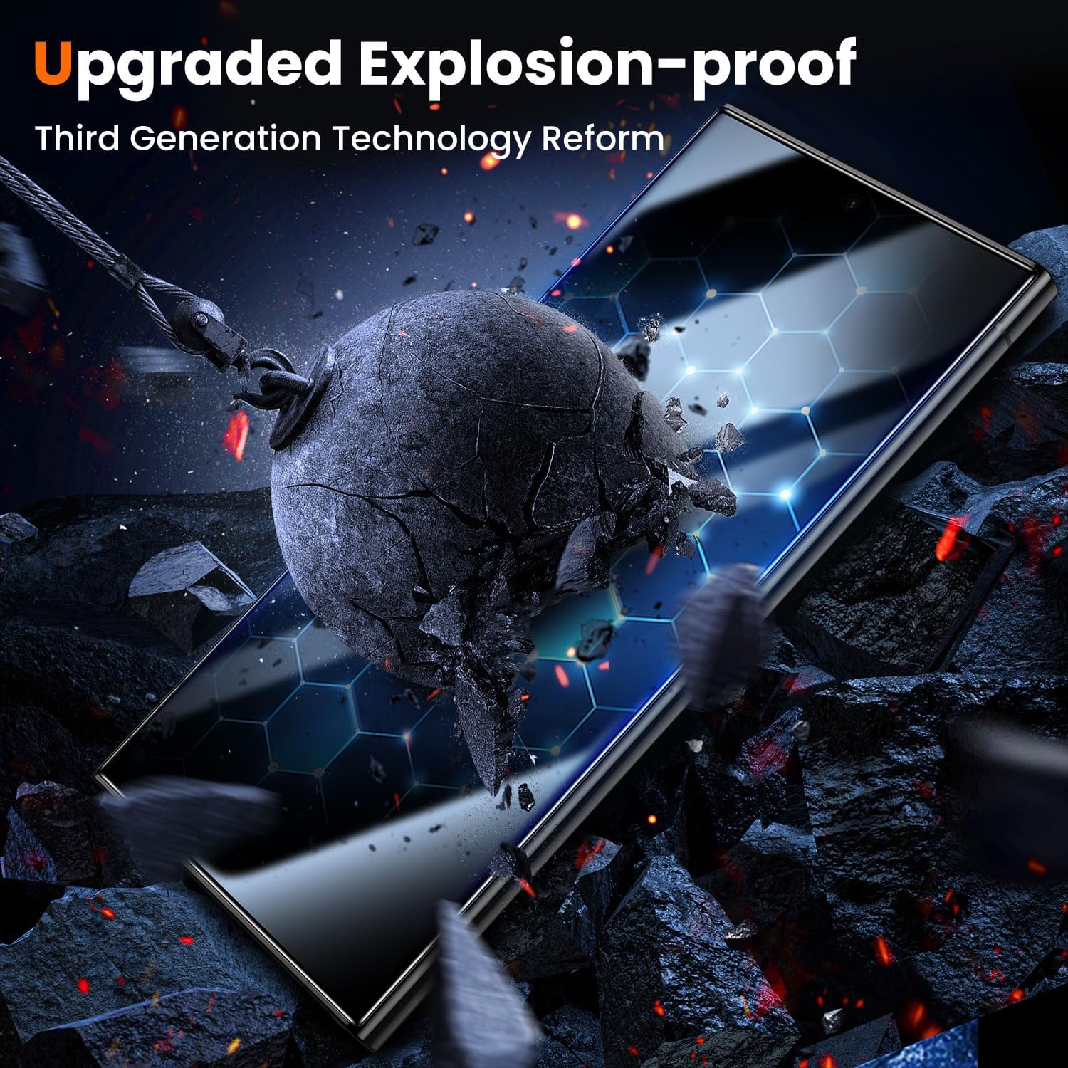 UniqueMe for S24 Ultra Screen Protector - 2 PACK Tempered Glass for Samsung Galaxy S24 Ultra,[Fingerprint Unlocking] Easy Installation,Bubble-Free,9H Hardness,HD-Clear,3D Full-coverage