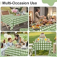 Vista 231 de Smiry Paquete de 10 Manteles Desechables de Cuadros Vichy Azules - 54" x 108" Mantel de Plástico de Servicio Pesado, Cubiertas de Mesa Impermeables