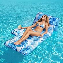 Pool Floats for Adults Inflatable Pool Float Raft Lounge with Dual Cup Holders Leakproof PVC Water Floats for Pools Adult Swim Float