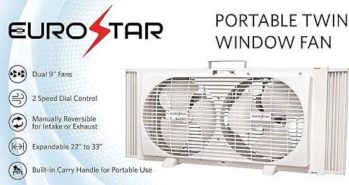 Miniatura 6 de Ventilador de ventana doble, blanco, 37"