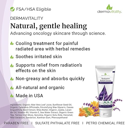 Miniatura 9 de Crema de alivio de quemaduras de radiación, 6 onzas, crema sin perfume para pacientes con radiación, natural, orgánica, sin parabenos, sin ftalatos,