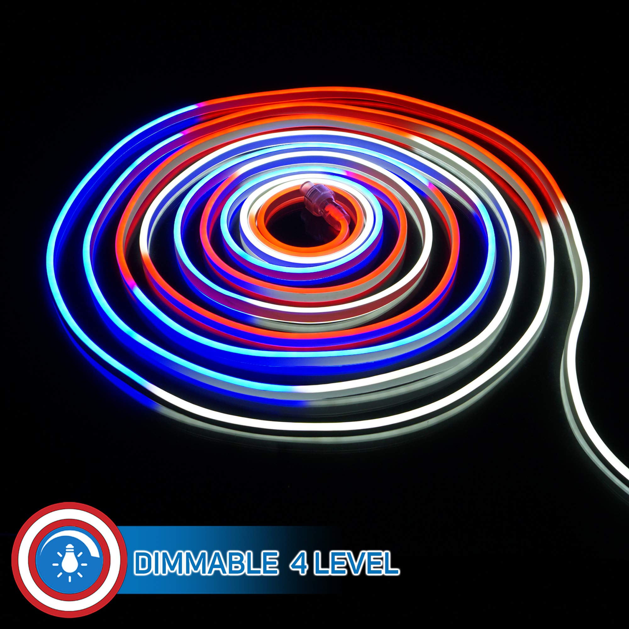 Amazon.com: Russell Decor 30ft Red White Blue LED Neon Rope for