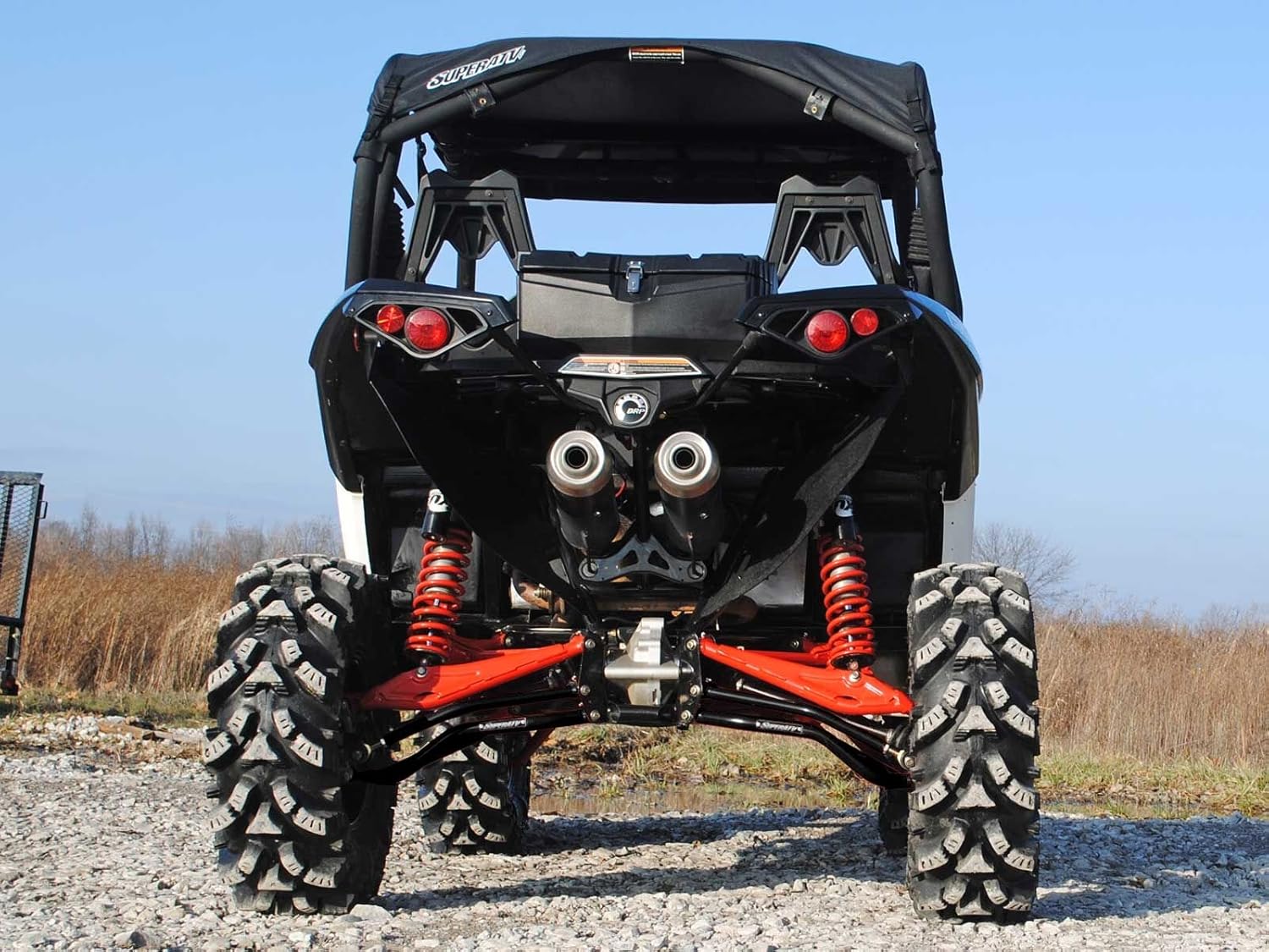 SuperATV High Clearance Rear A-Arms for Can-Am Maverick XMR/DPS/XRS/MAX (See Fitment) - Black