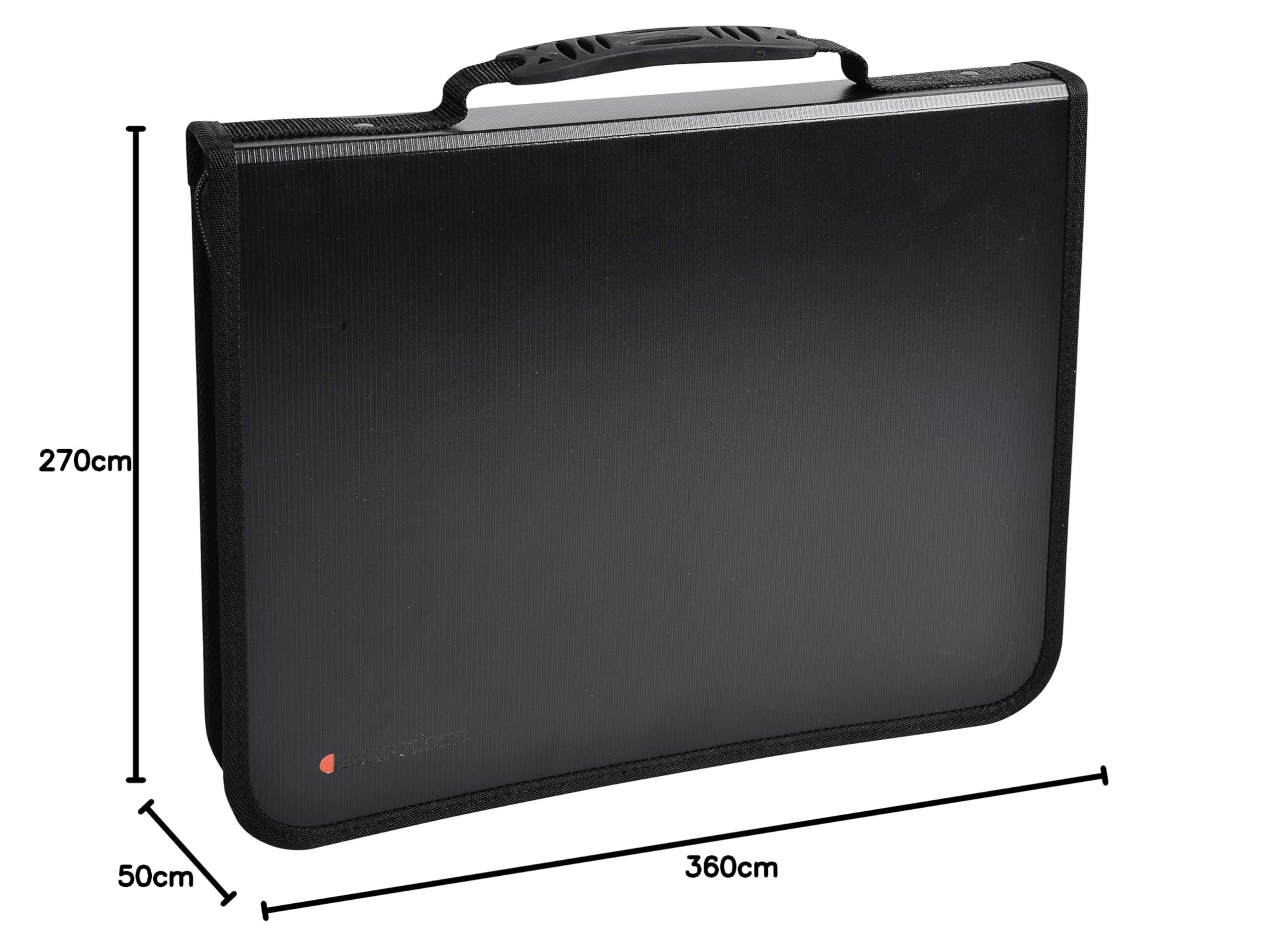 Exacompta 55634E Teczka konferencyjna Exafolder z zamkiem błyskawicznym i uchwytem, czarny organizer z wymiennym blokiem, wymiary 36cm x 27cm, 1 sztuka kolor czarny