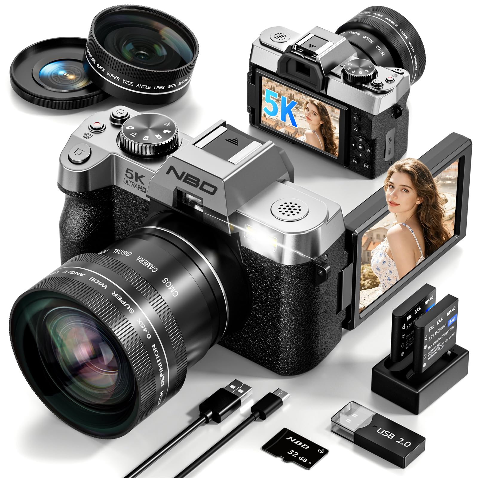 NBDDIGITAL 5K 64MP Travel Camera