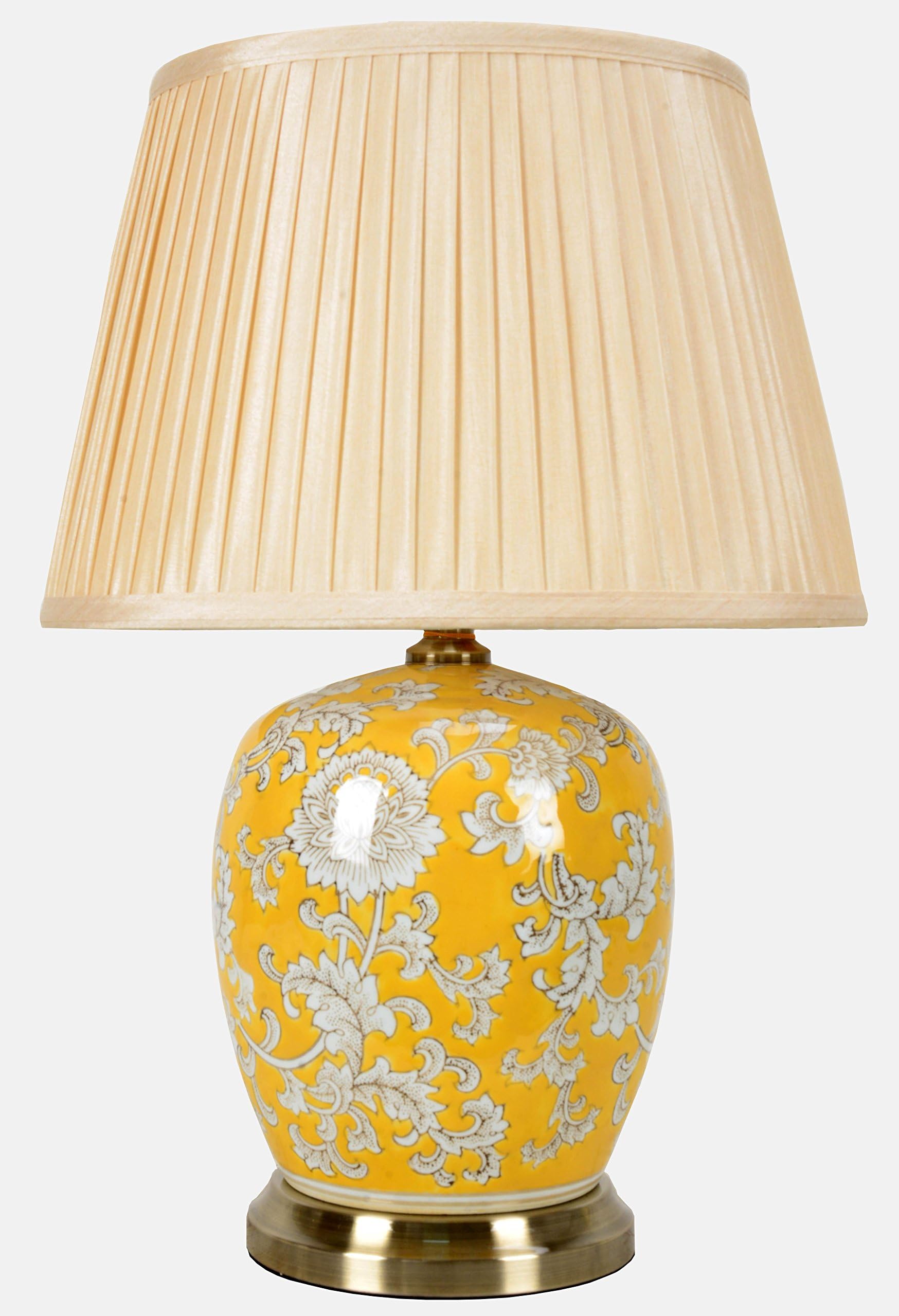 DOWNTON INTERIORS Large Yellow Oriental Ceramic Table Lamp (M11131 ...
