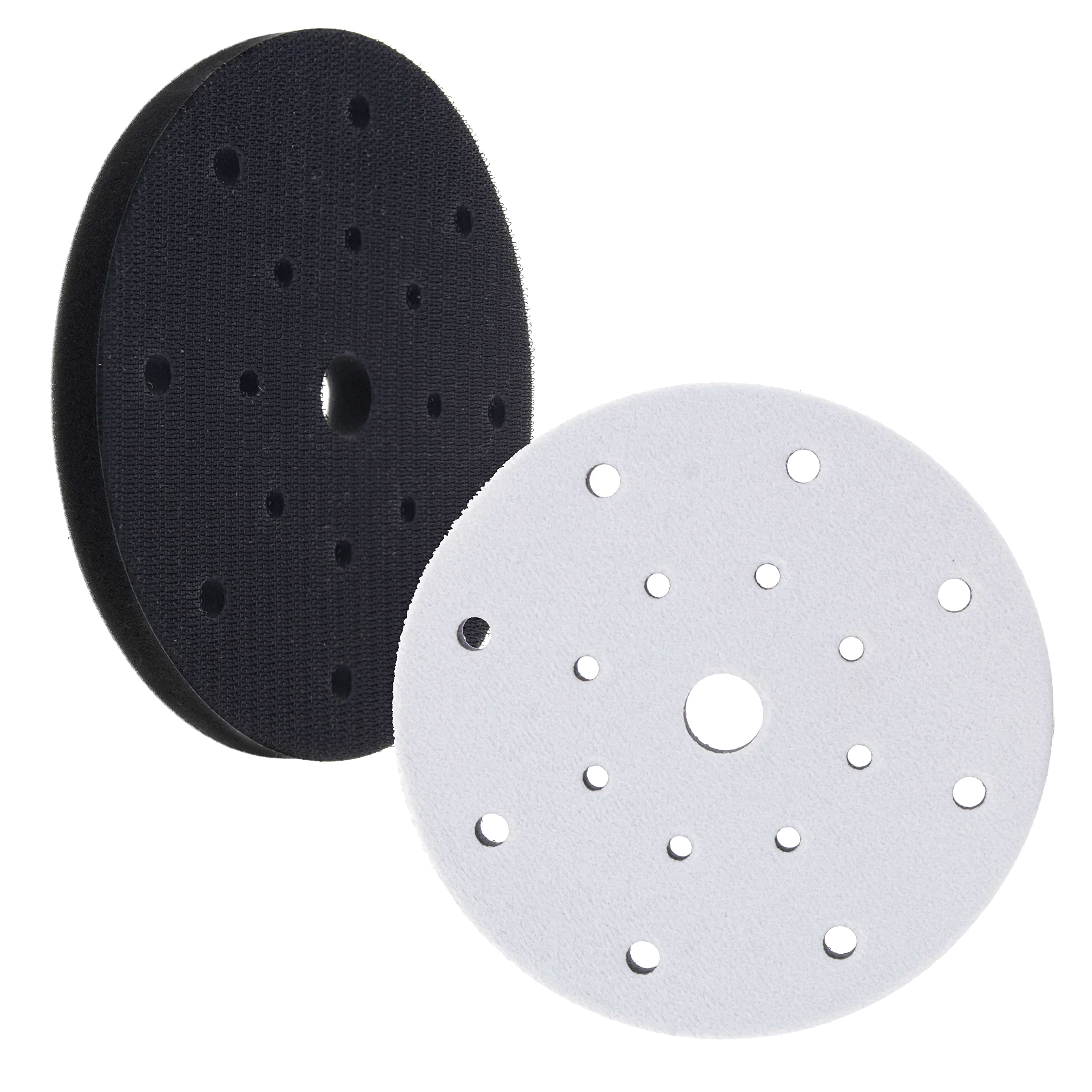 Dura-Gold Pro Series 6" x 10mm Soft Density Interface Sanding Pad, 17 Hole Pattern Dustless, 2 Pack - Hook & Loop Foam Cushion, Used Between Vacuum