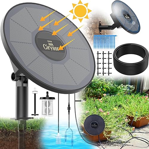 Sistema de riego por goteo solar, sistema de riego automático con batería de 2200 mAh y 6 modos de temporizador para plantas en maceta, kit de riego