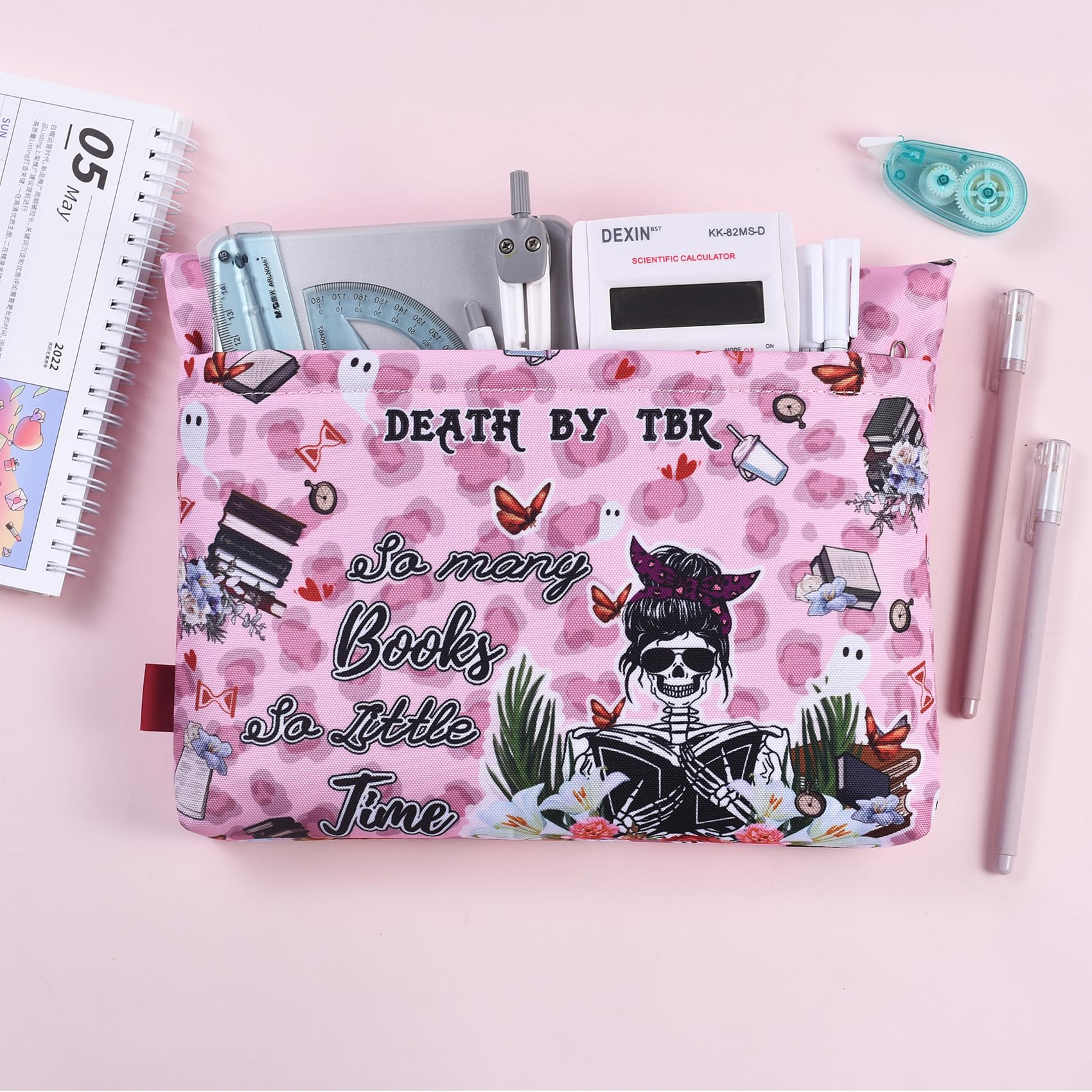 LParkin Poche Pochette avec fermeture éclair pour amateurs de livres, couverture Nerd pour livres de poche, tissu lavable multifonctionnel