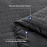 Vista 257 de HYMOKEGE - Juego de edredón tamaño king, color negro y rojo, de sirsaca, de 7 piezas, para todas las estaciones, en una bolsa, para dormitorio