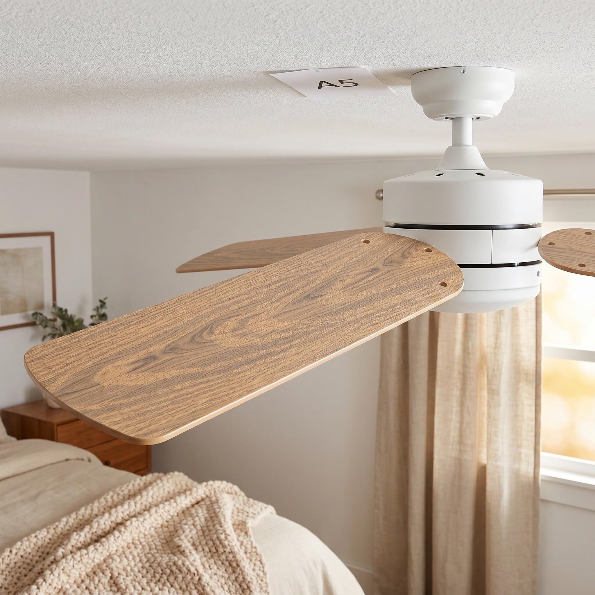 TOYANDONA 5 Piezas Aspas de Ventilador de Techo de 52 Pulgadas, Plástico | Repuesto para 21 Pulgadas, Resistente Intemperie, Instalación Sencilla, Celebración Verano