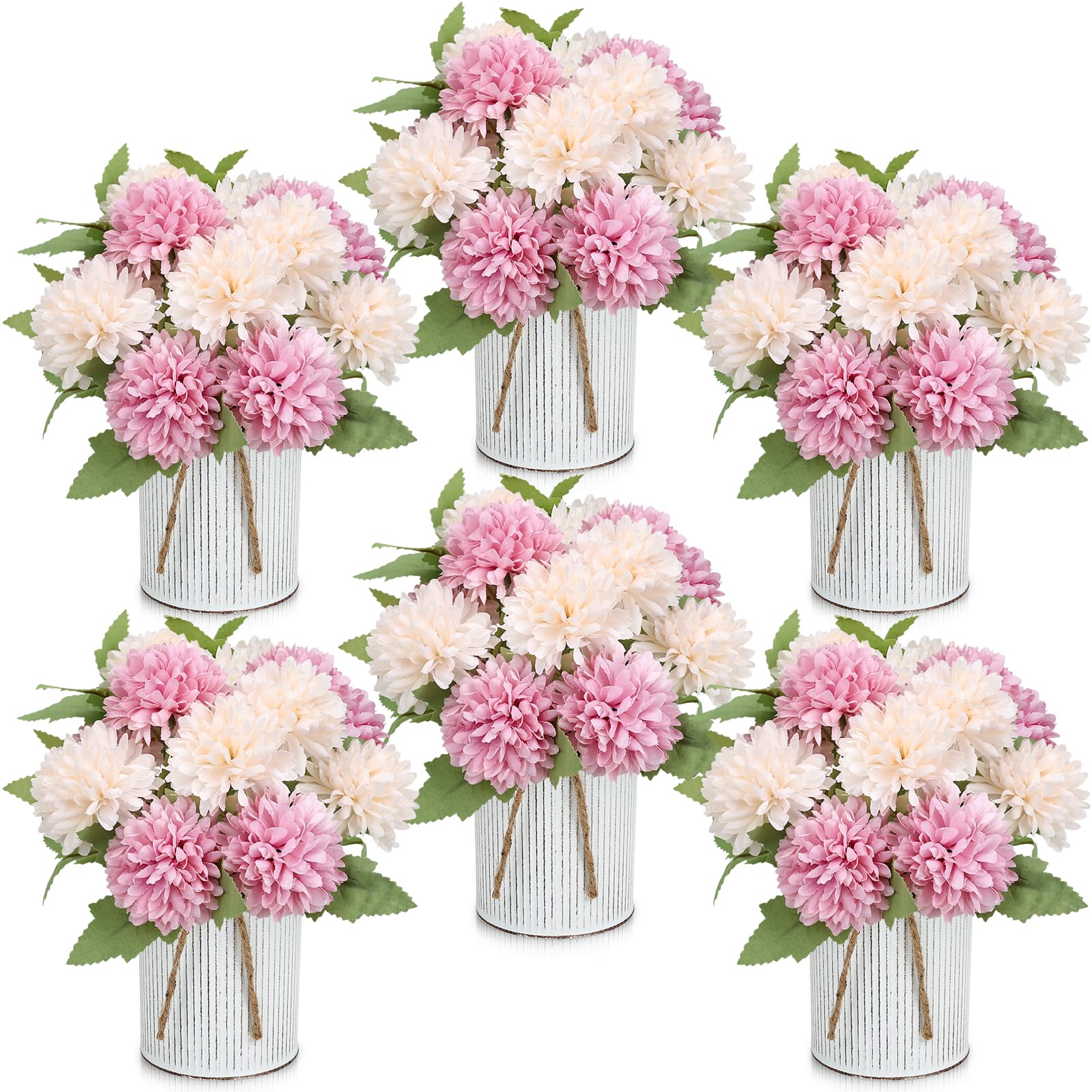 Photo 1 of SEKNHOP 6 Set Flower Table Centerpieces - Dusty Pink & Champagne