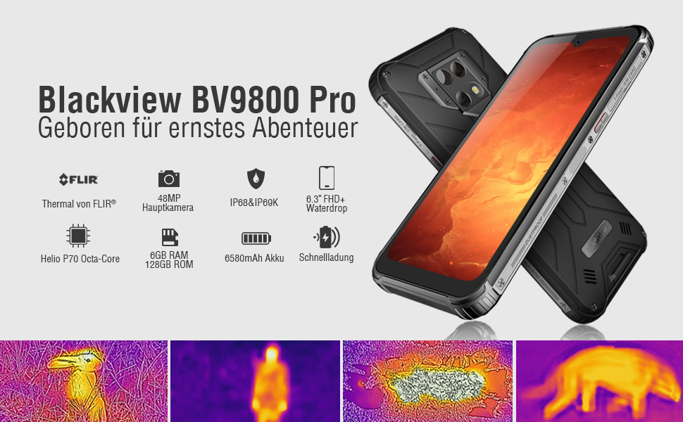 Blackview BV9800 Pro Outdoor Smartphone mit Wärmebildkamera - 6.3 Zoll FHD Display 48-MP-Triple-Kamera, 6GB / 128GB P70… – Bild 8