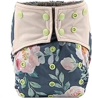 Vista 6 de AIll in One Night AIO Pañal de tela cosido en inserto reutilizable lavable para niñas (follaje de colibríes)