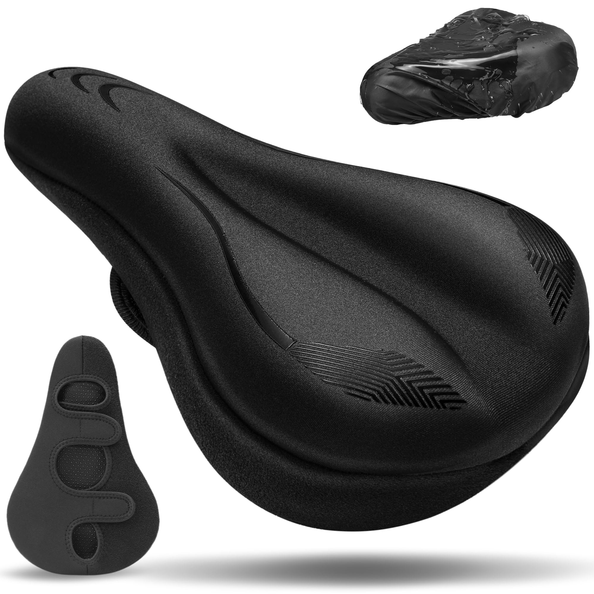 CDYWD Gel Fahrradsitz Polsterung für Herren & Damen, Verdicken & Weich Fahrrad Sitzpolster, Bequem Sattelbezug Fahrrad Gepolstert, Fahrradsattel Polster für Rennrad, Mountainbike, Ebike, Heimtrainer