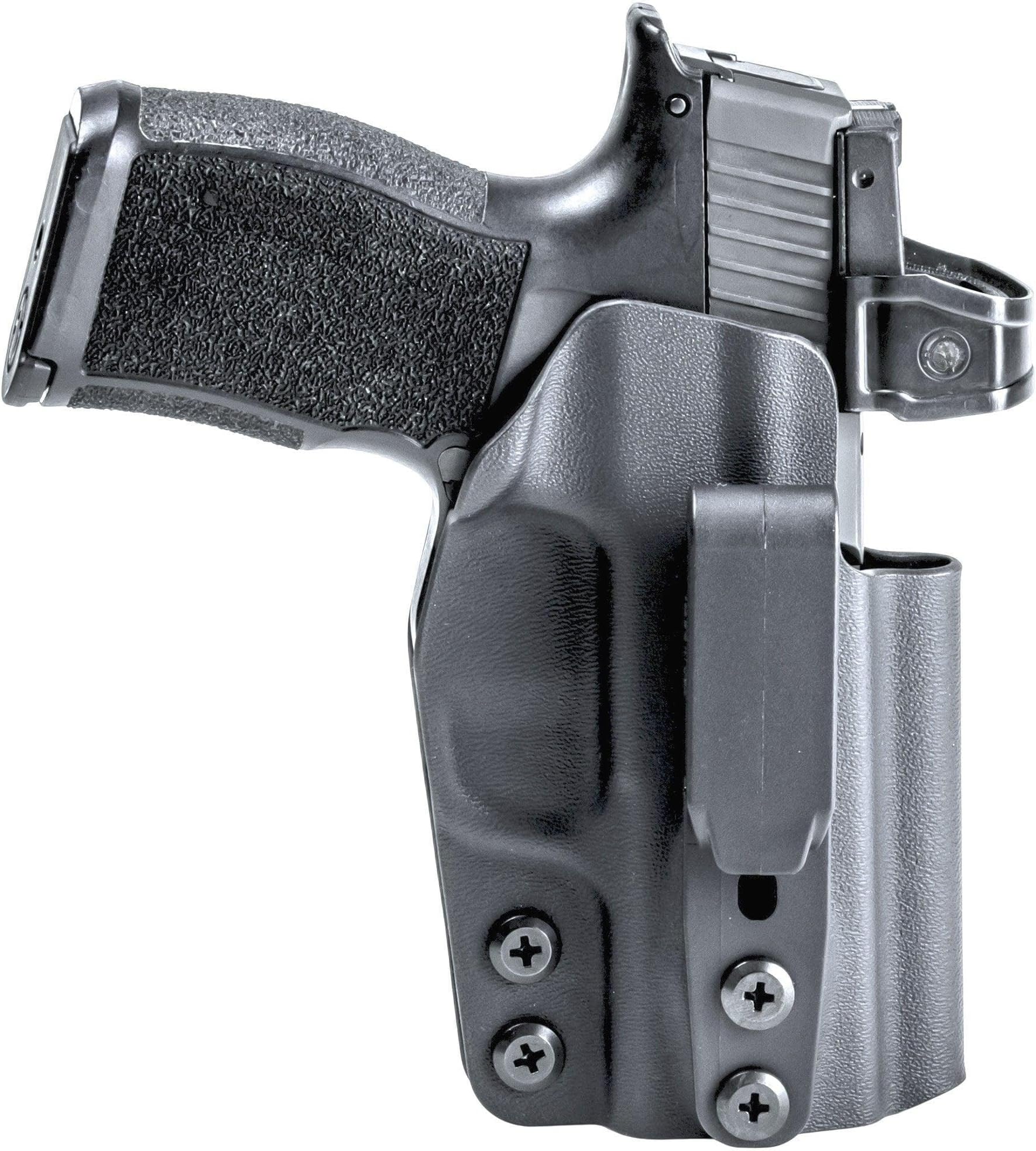 Rounded Tuckable Holster - IWB, Inside Waistband Concealed Carry, American Made, Concealment Express, Black Kydex, Optics Ready, Fits:
