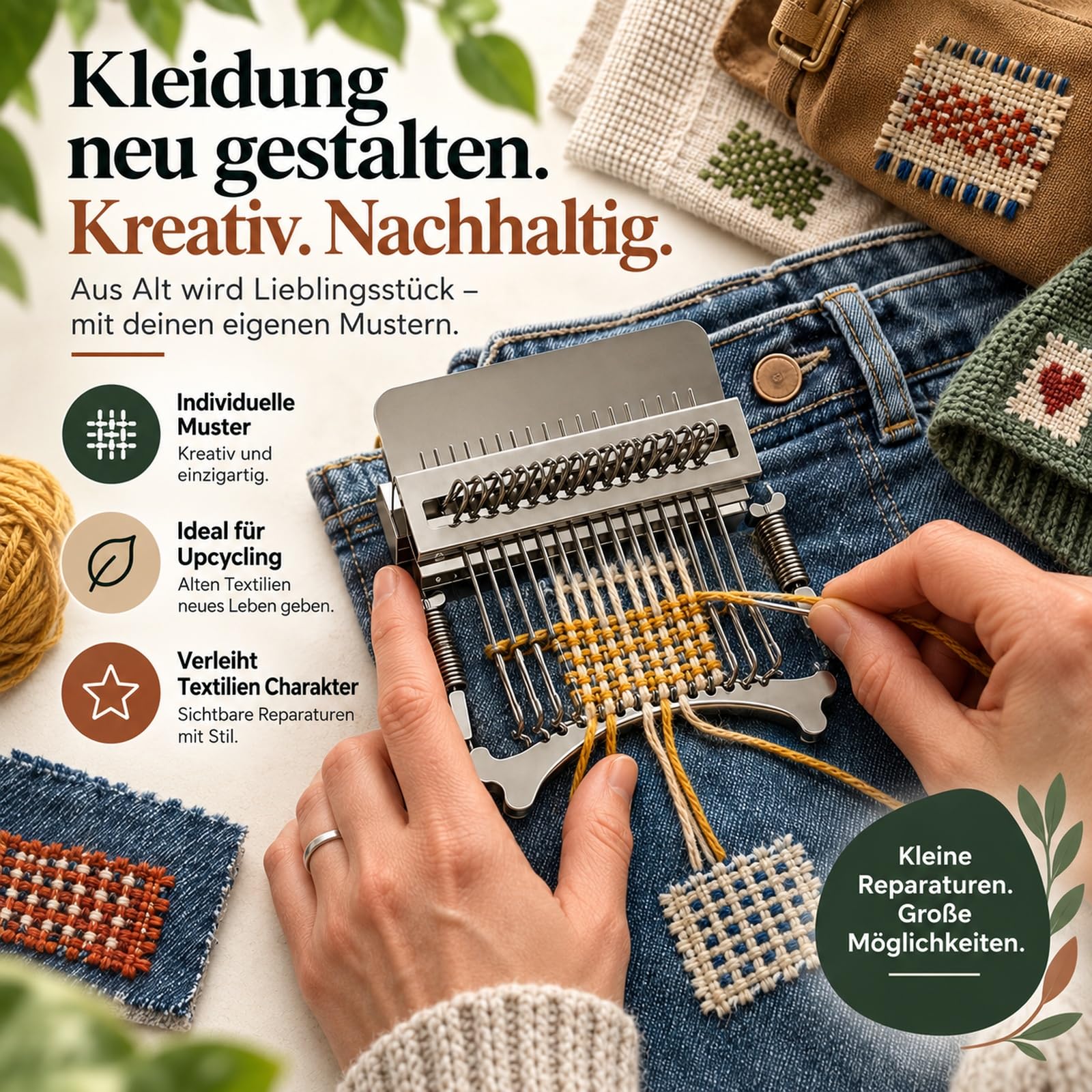 Havinti Knitla Stopfwebrahmen mit 14 Haken für Kleidung und DIY
