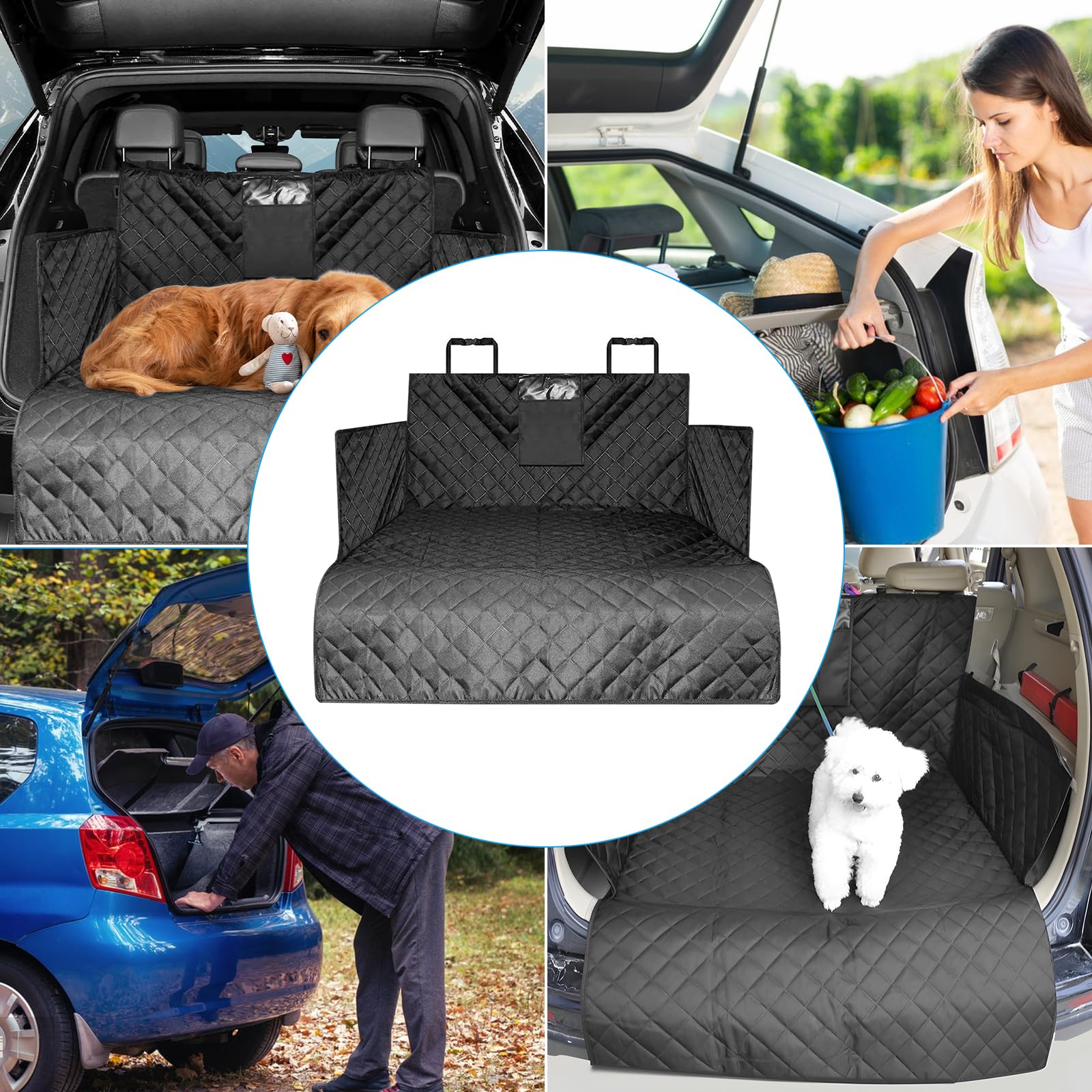 Traxenta telo bagagliaio auto per cani, copri baule auto per cani, universale posteriore bagagliaio fodera, tappetino per cani nel bagagliaio dell'auto, protezione bagagliaio dell'auto per furgoni