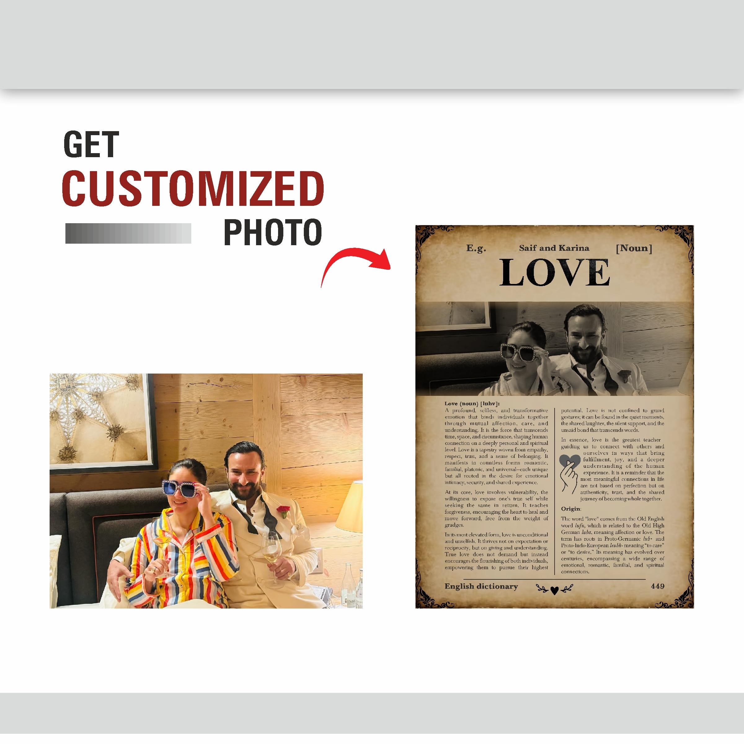 Custom Dictionary Love Frame – 9.25 x 12.8 inch Personalized… – view 7