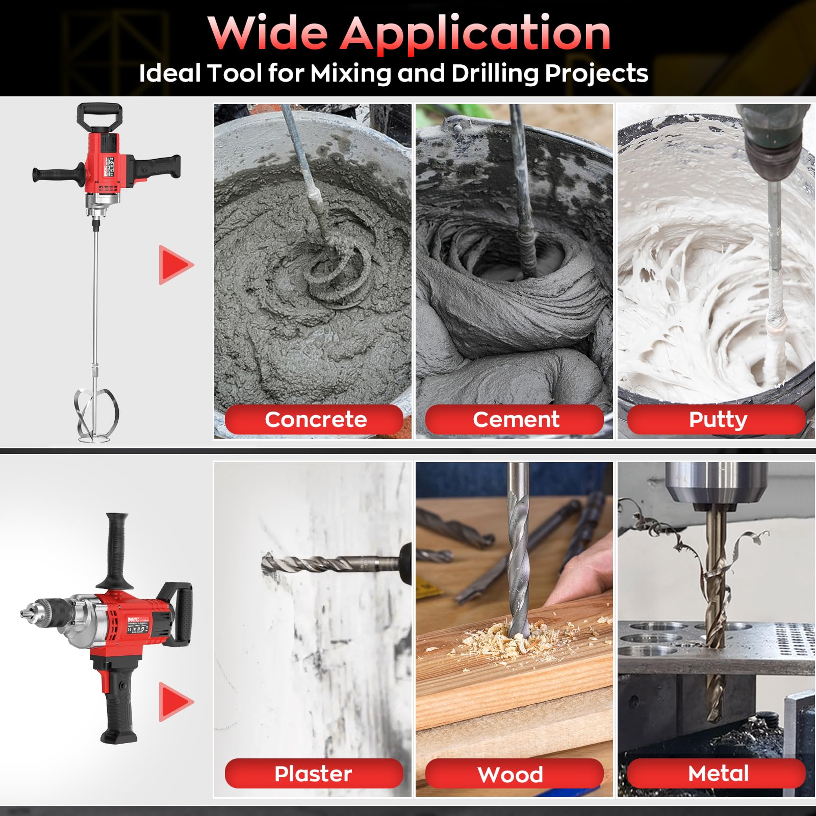 IMAYCC Drill Mixer - Powerful Mixing & Drilling Tool -6 IMAYCC Drill Mixer - Powerful Mixing & Drilling Tool -6