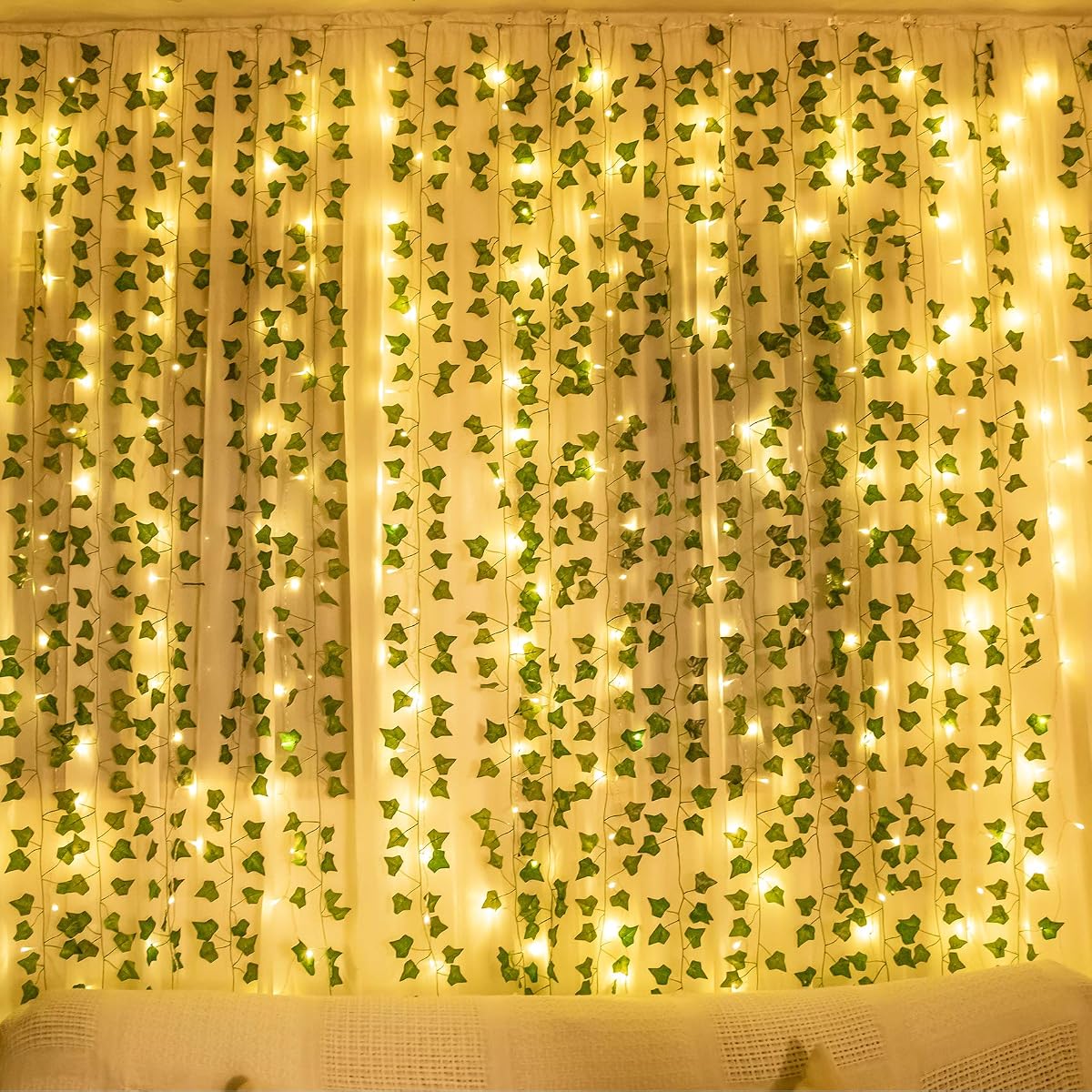 COOLUCK 84Ft 12 Pack Artificial Ivy Leaf